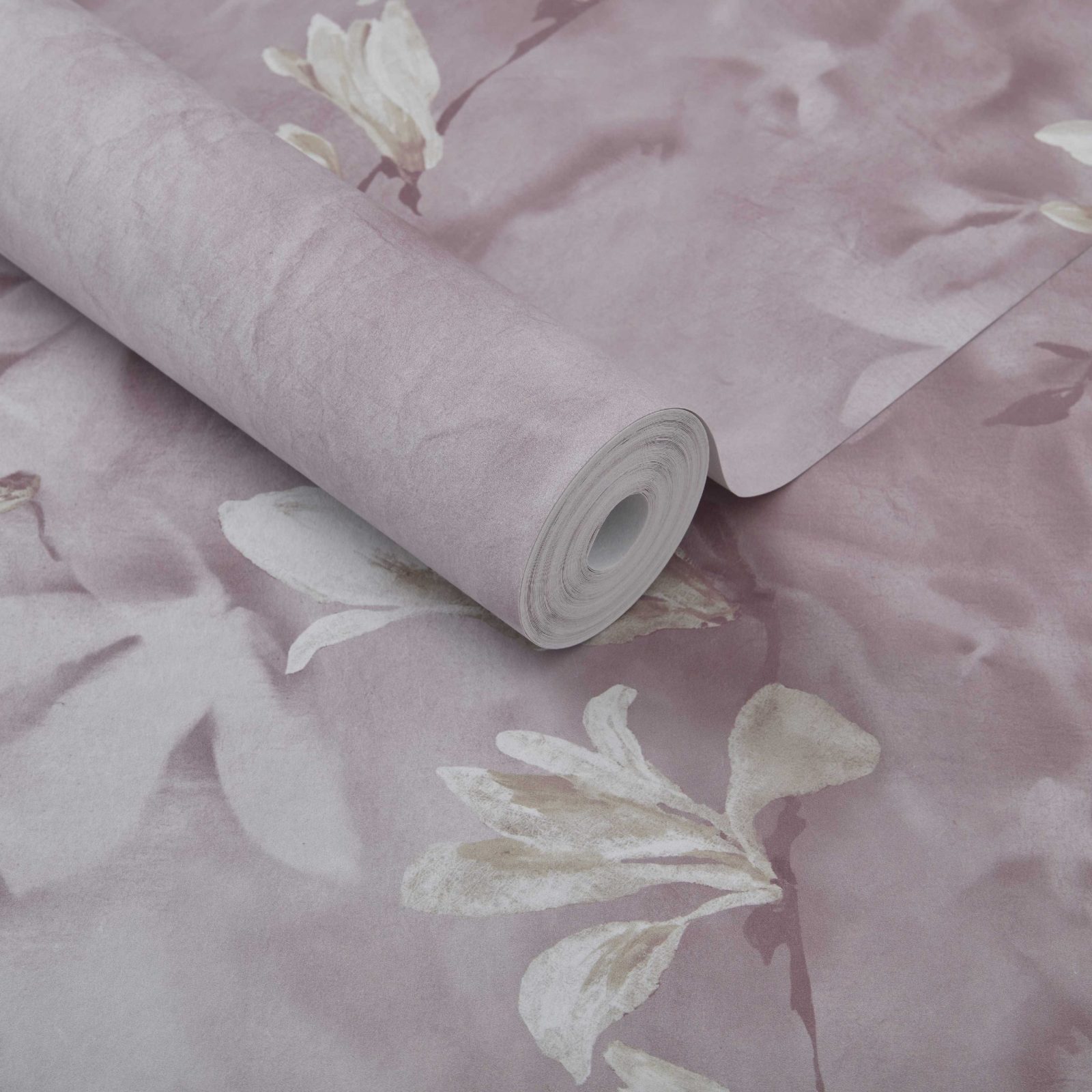 Trailing Magnolia, Blush Pink Luxury Floral, 1838 Wallcoverings, 6.5mp / rola 3