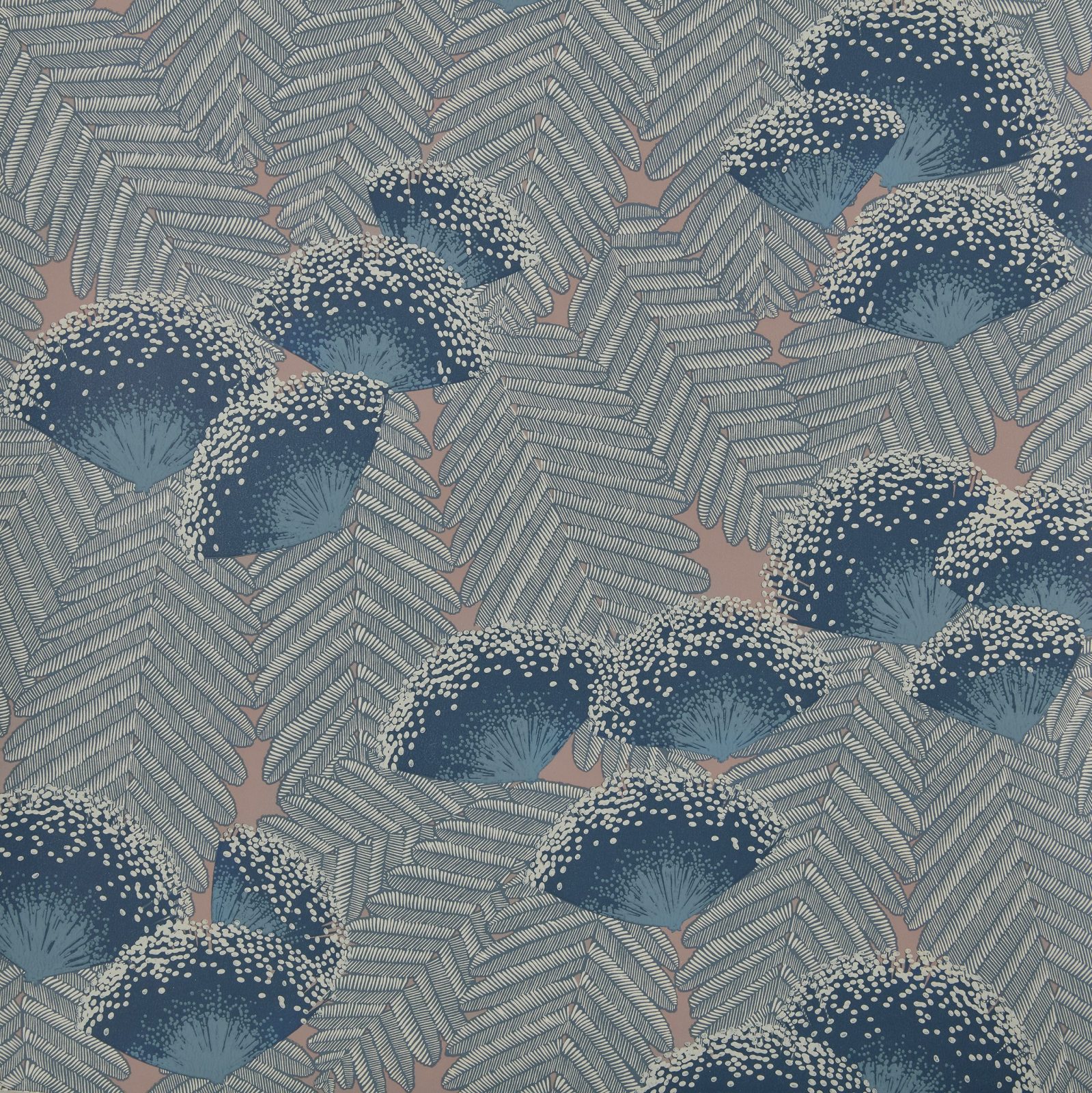 Clarice, Soft Blue Luxury Art Deco, 1838 Wallcoverings, 5.3mp / rola
