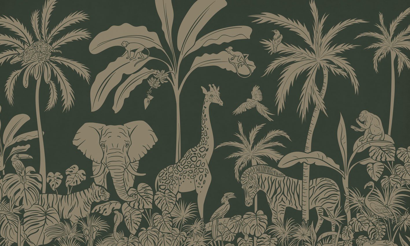 Monochrome Jungle - Green Vintage, Kikki Belle