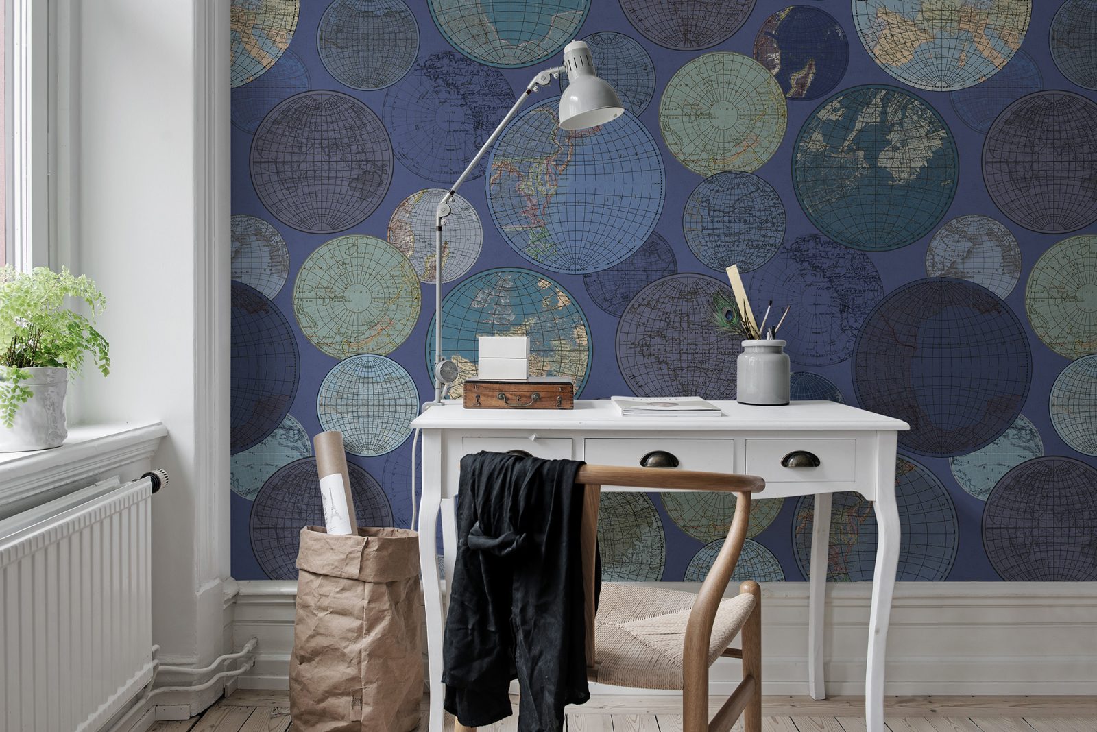 Globes Gathering, Blue, Rebel Walls 3