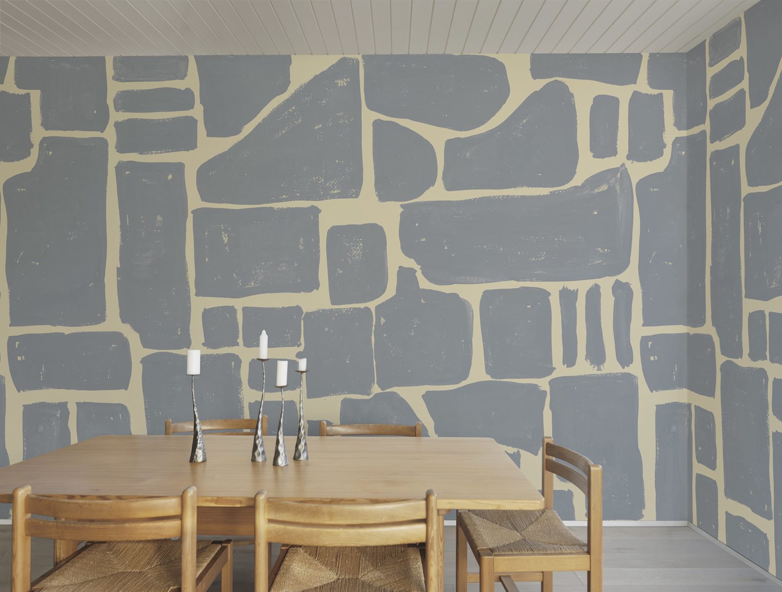 Block Print, Blue & Yellow, Rebel Walls 3