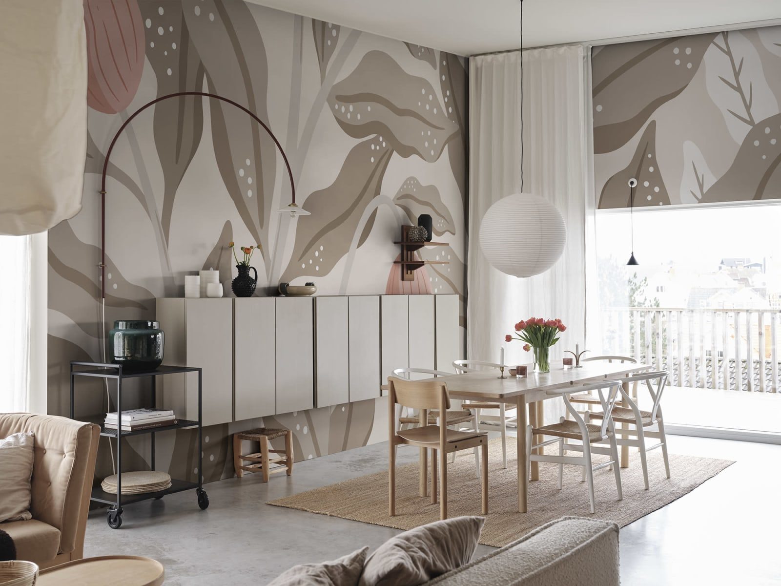 Cool Flora, Beige & Pink, Rebel Walls 2