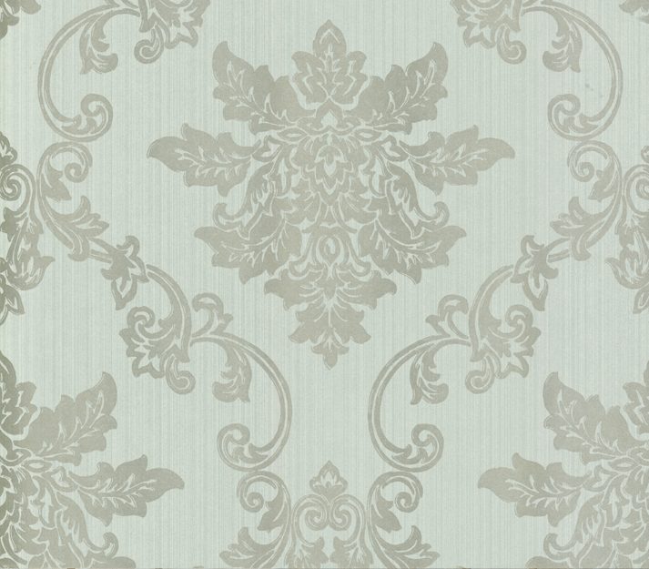 Hampton, Duck Egg Blue Luxury Damask, 1838 Wallcoverings, 5.3mp / rola