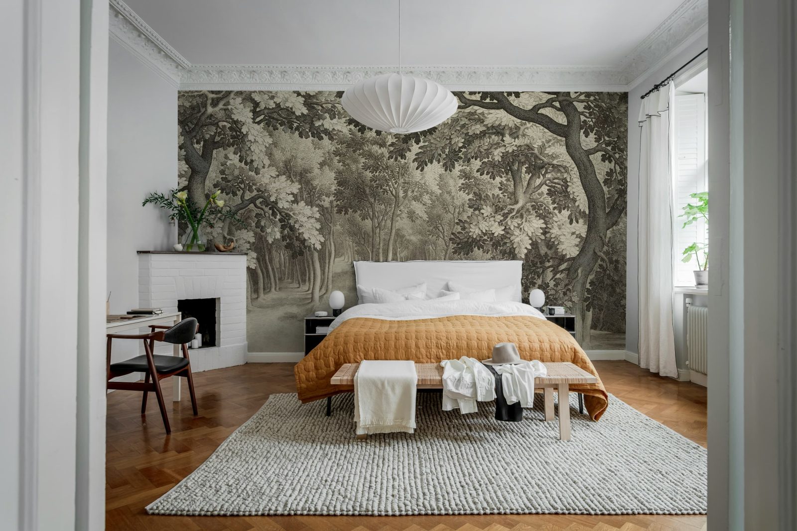 Forest Engraving, Vintage, Rebel Walls 3