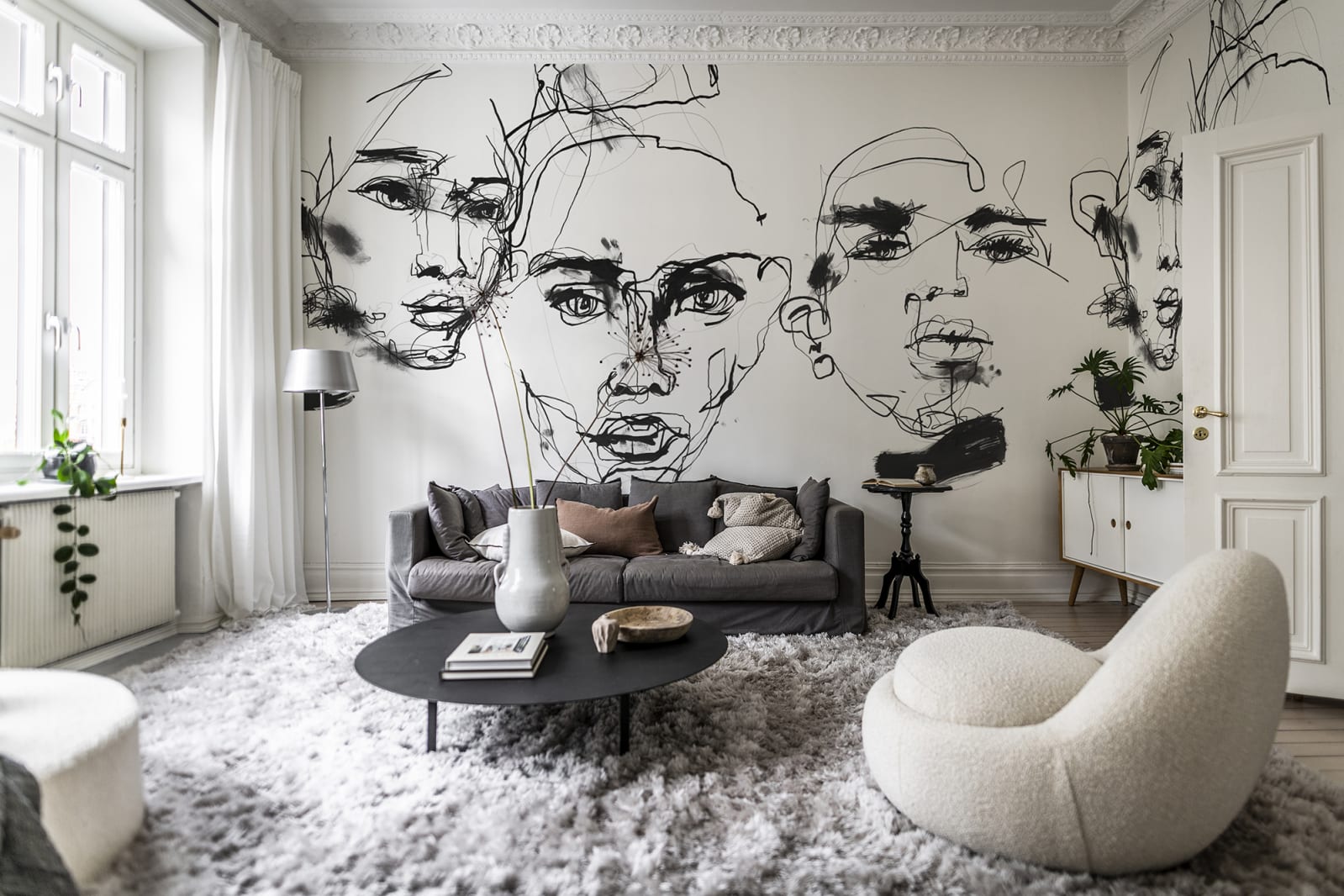 Ottoman Bozetto, Graphite, Rebel Walls 2