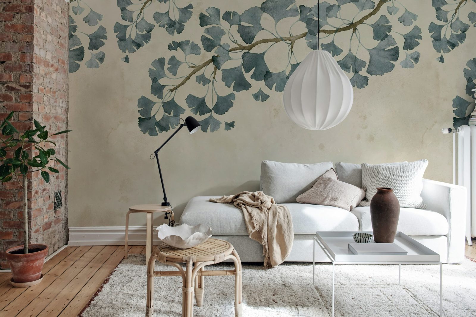 Maidenhair Tree, Blue, Rebel Walls 3