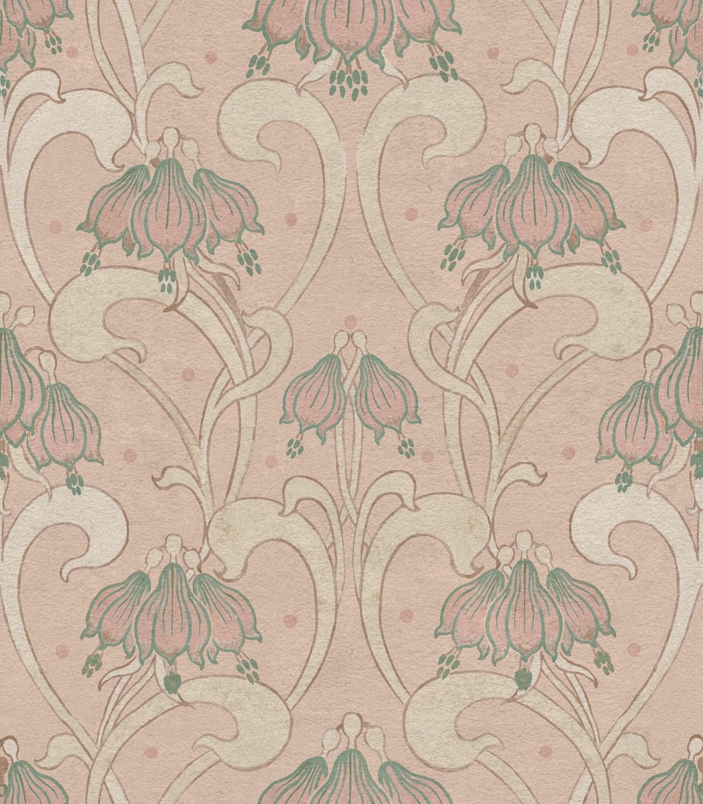 Art Nouveau Flower, Pink, Rebel Walls