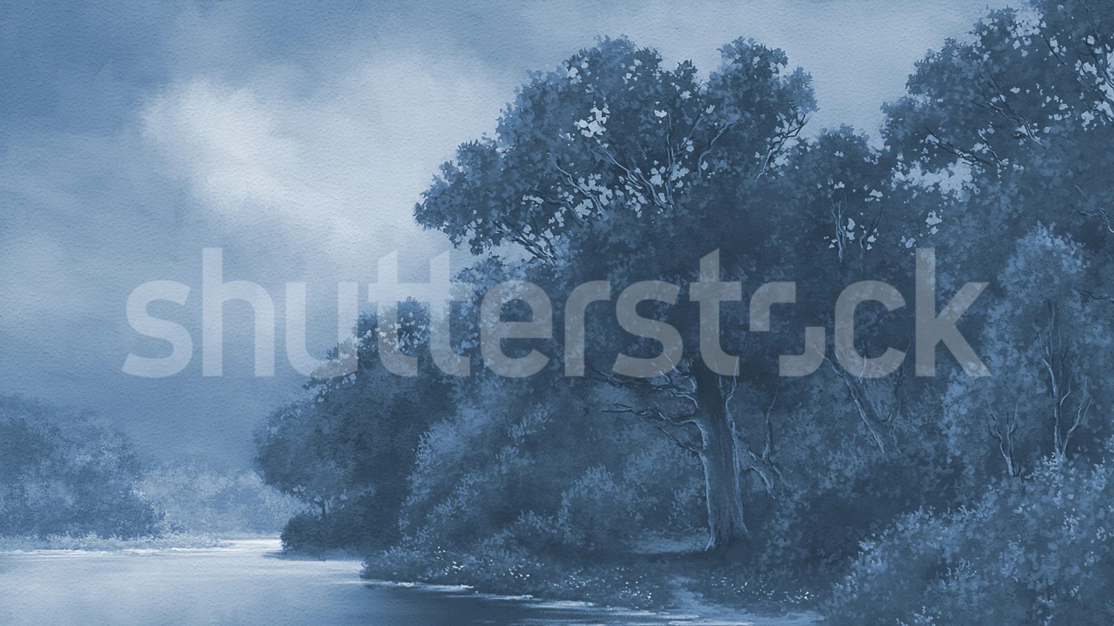 Tranquil Forest, Blue, Rebel Walls