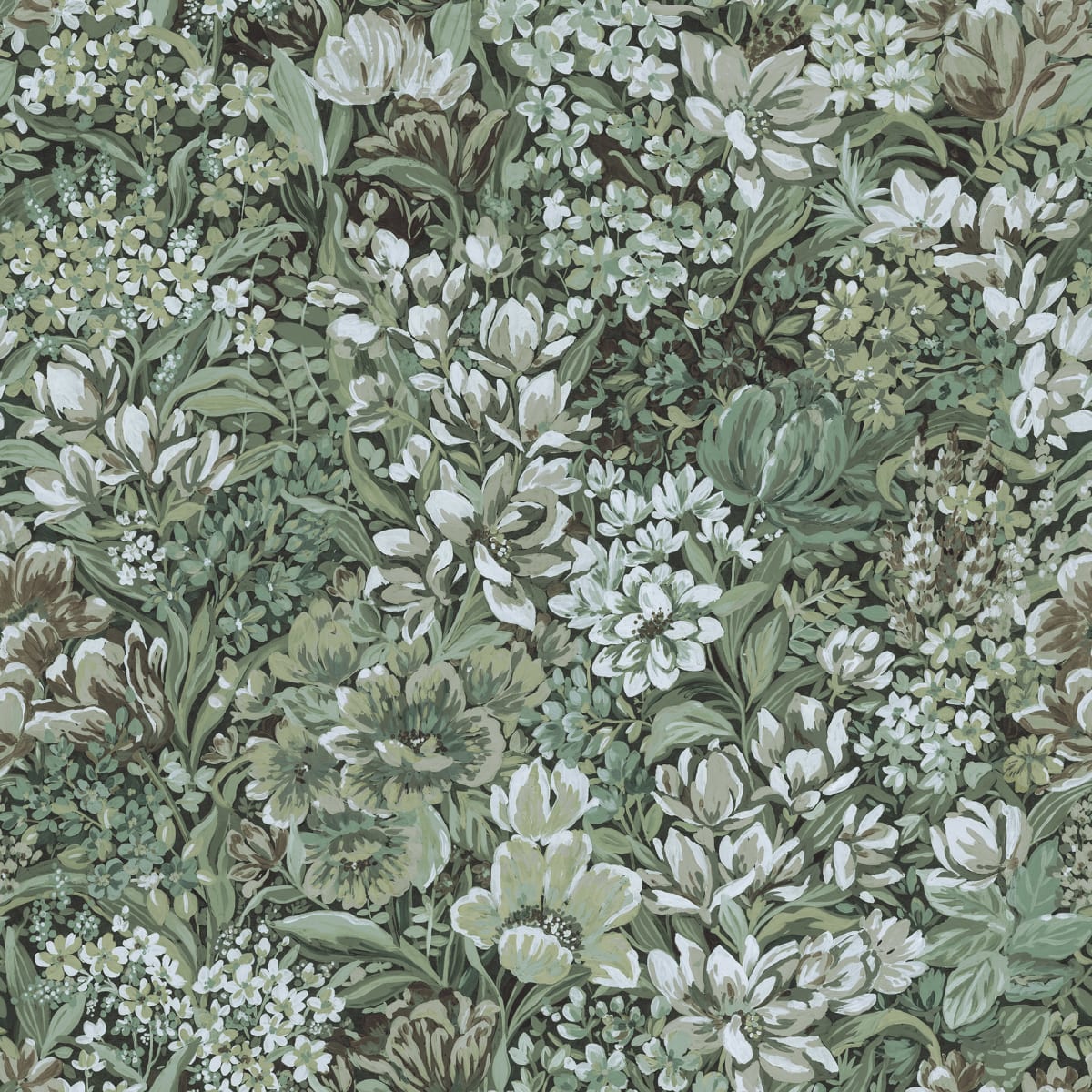 Floral Garden, Green, Rebel Walls