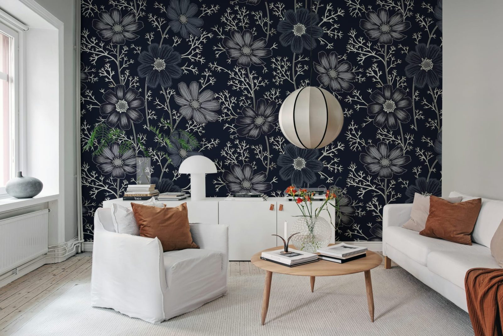 Grand Flowers, Blue, Rebel Walls 2