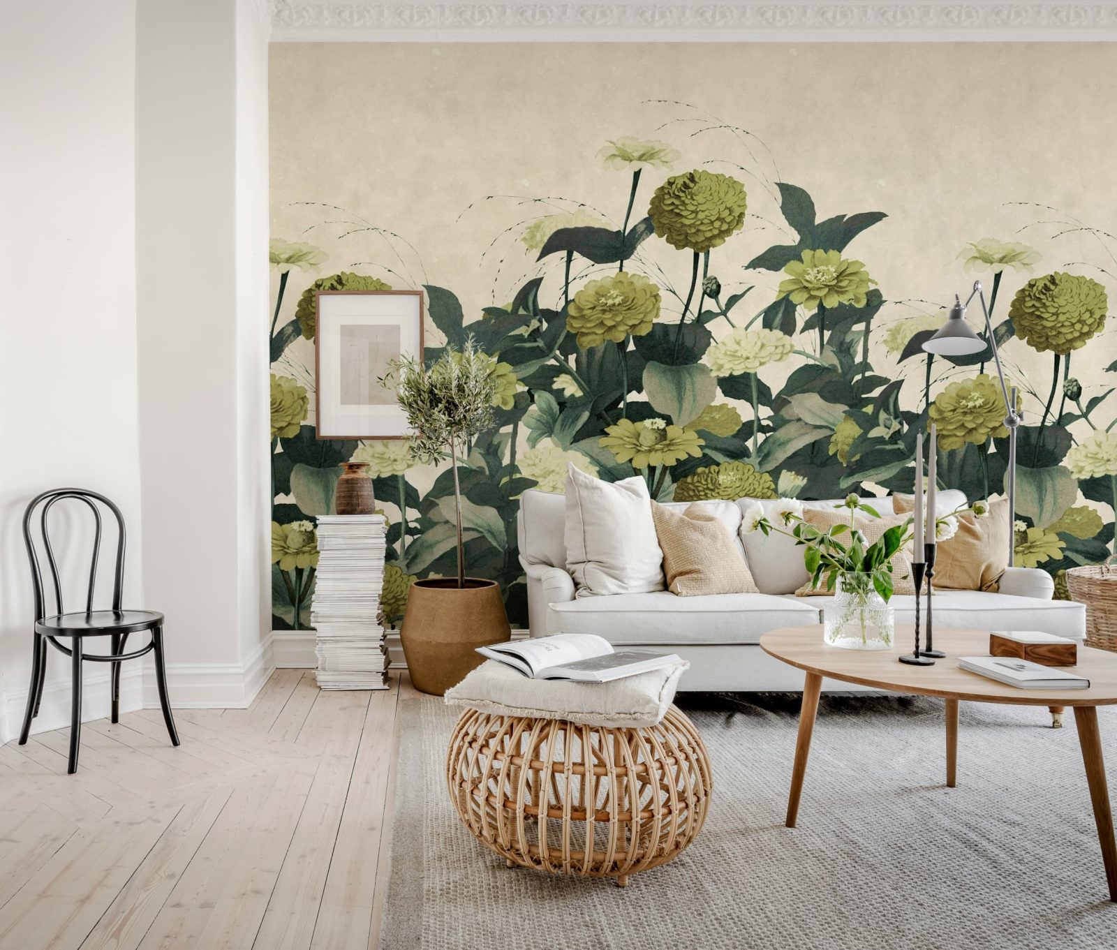 Vintage Meadow, Yellow, Rebel Walls 3