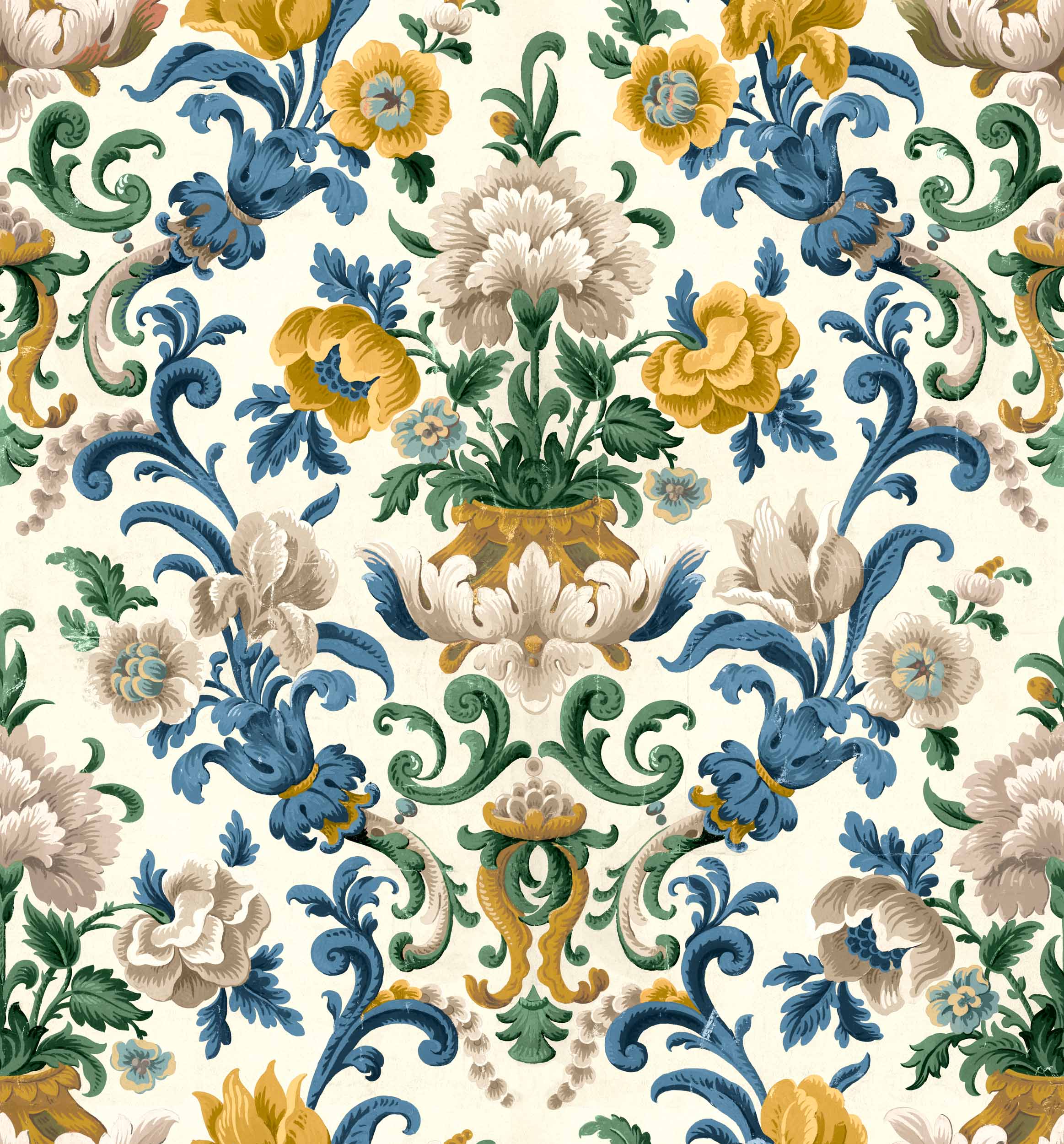 Aranjuez Damask, Sapphire, Coordonne, 5mp / rola