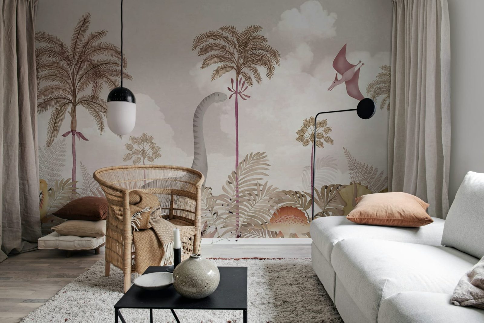 Dinosaur World, Pink, Rebel Walls 2