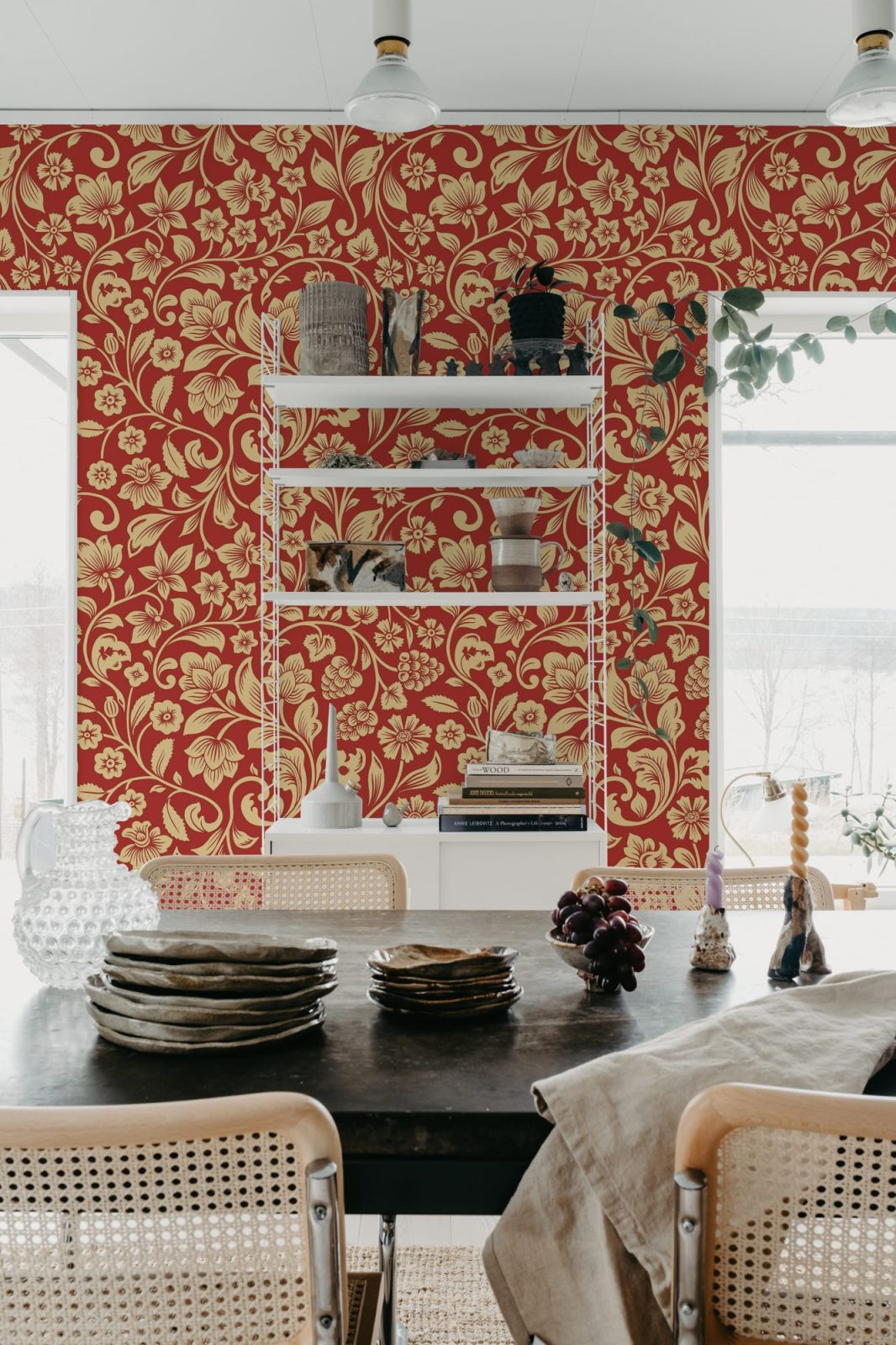 Floral Opulence, Red, Rebel Walls 3