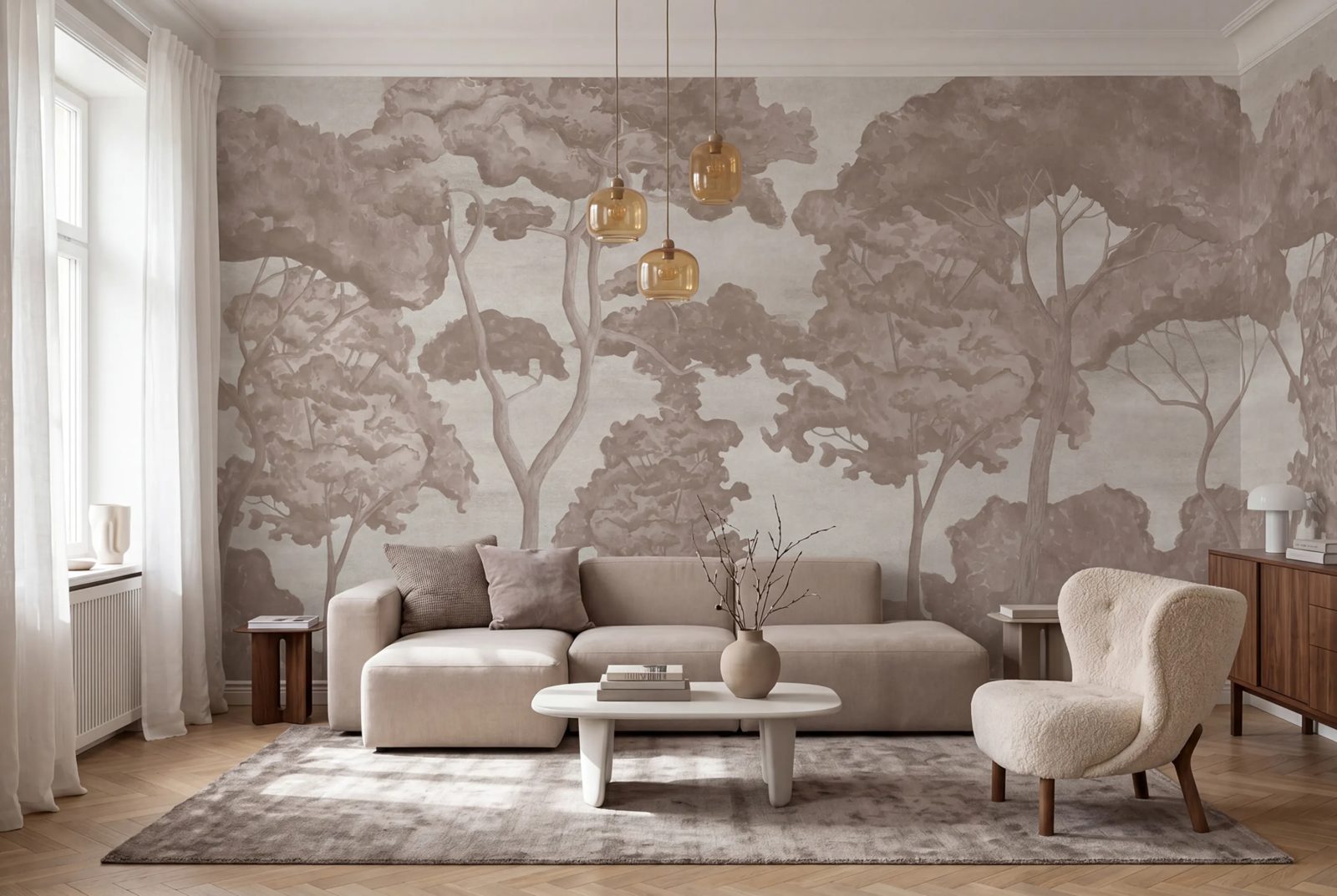 Tree Parade, Beige, Rebel Walls 2