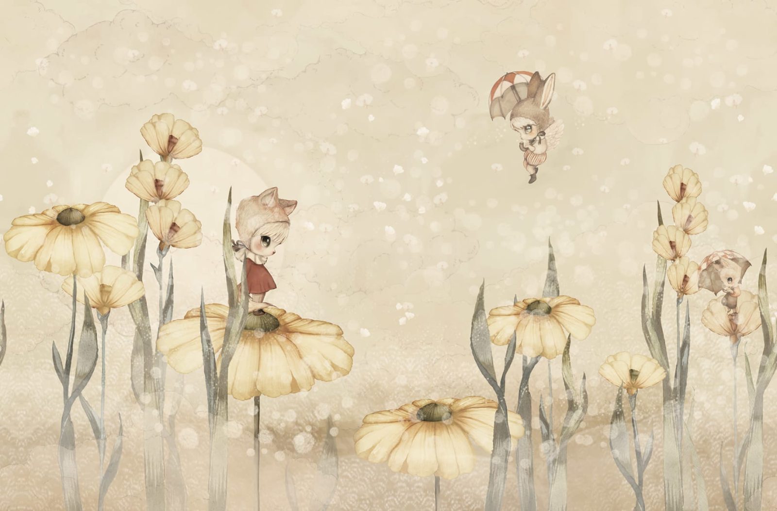 Bloomy Fields of Marion, Warm Yellow, Rebel Walls