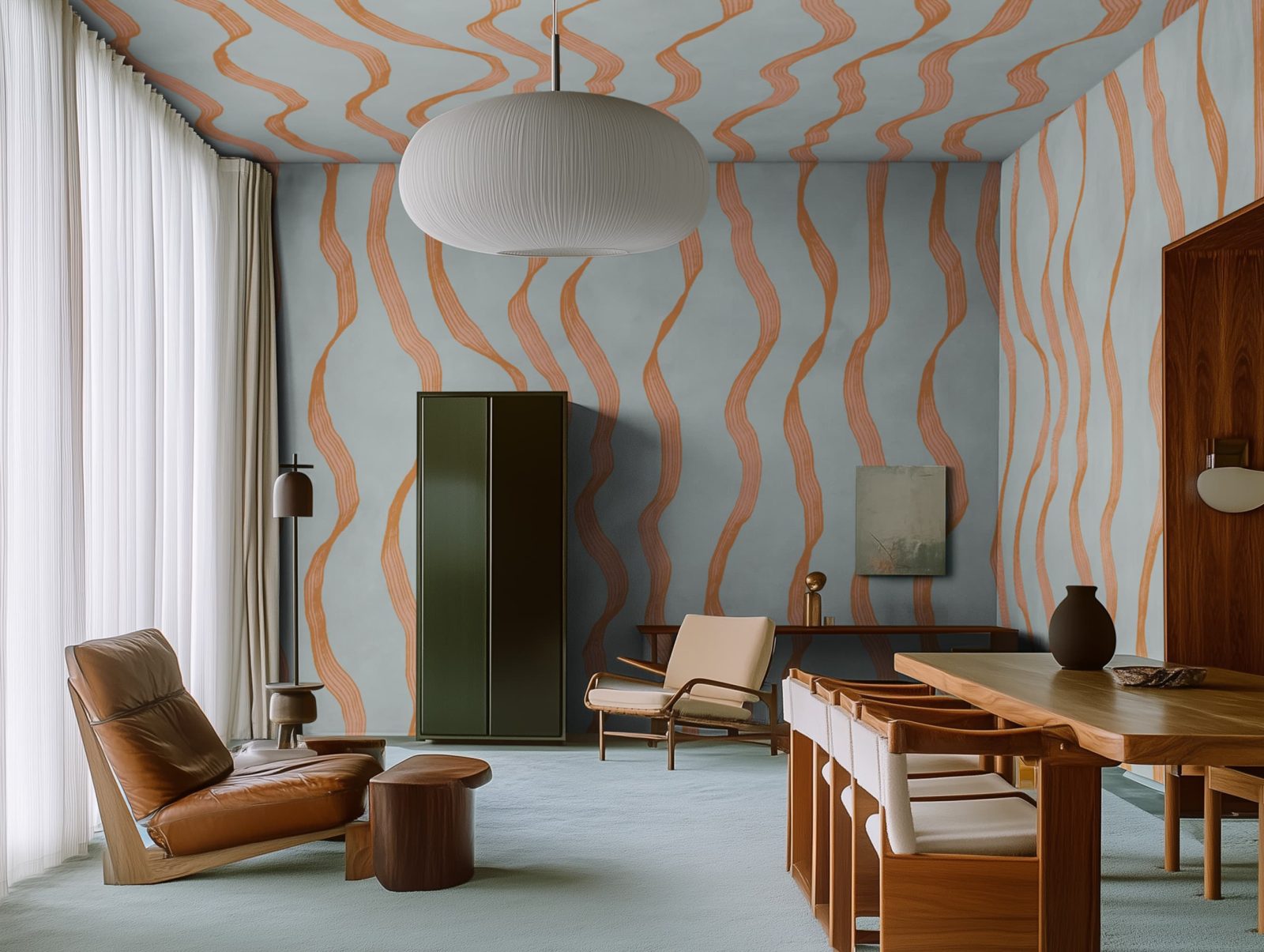Ribbon Stripe, Blue, Rebel Walls 2