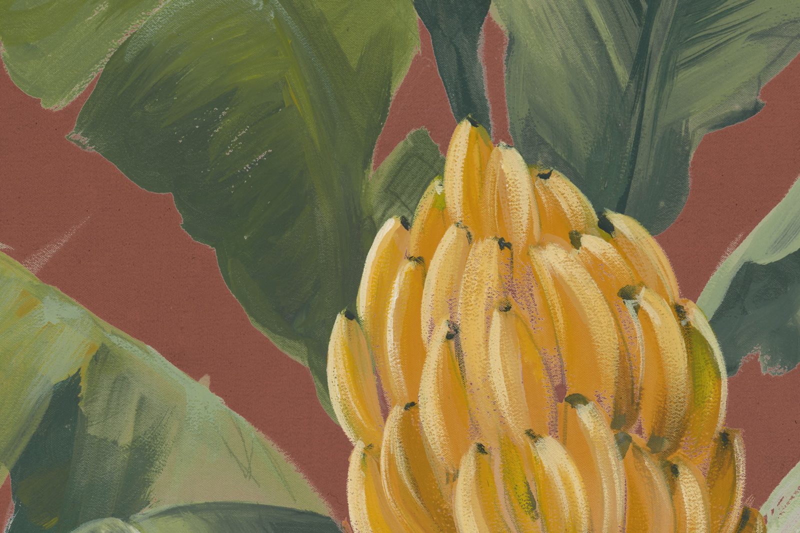 Banana Leaf, Burgundy, Rebel Walls 4