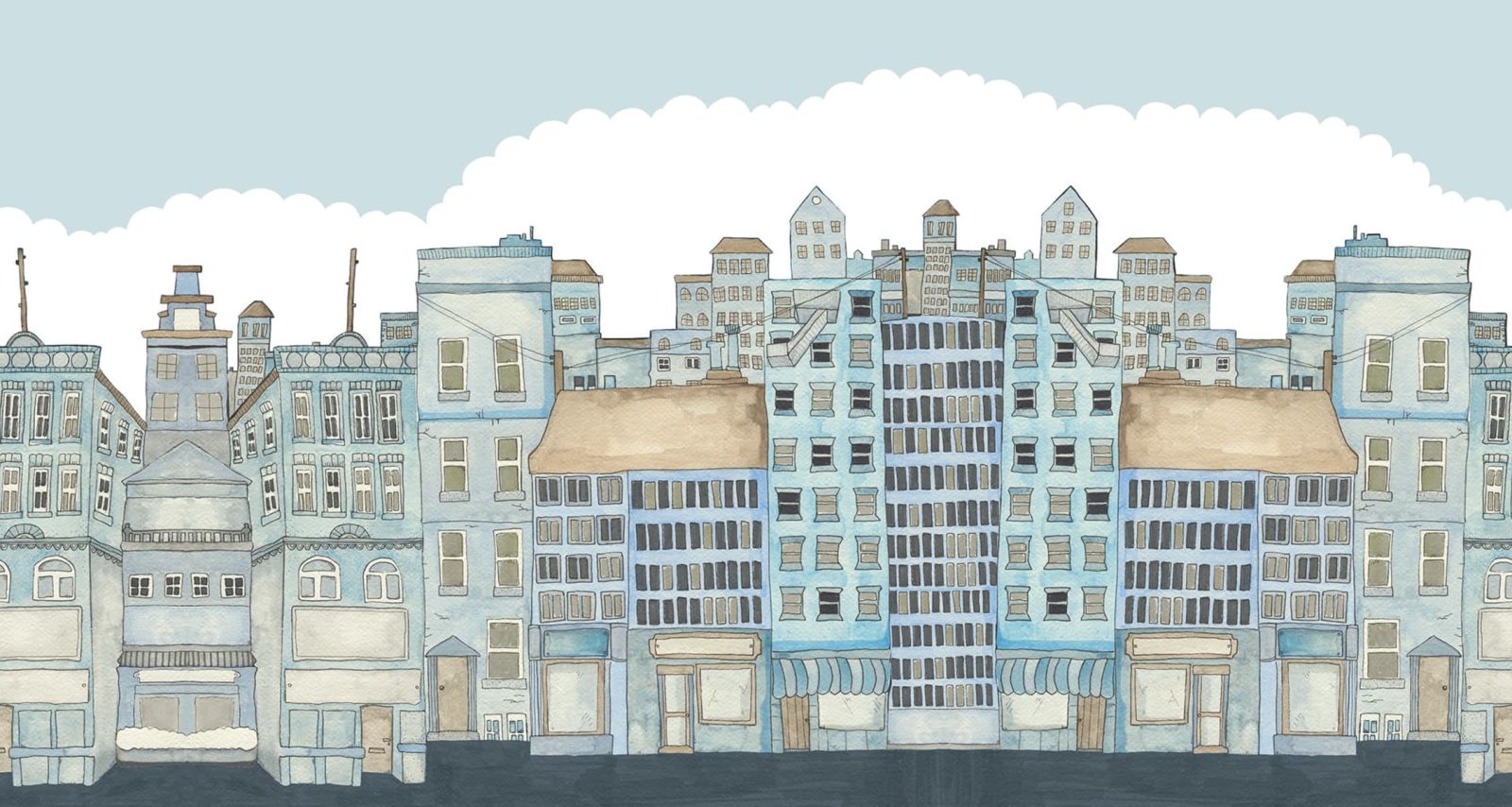 Funny Houses, Light Blue, Rebel Walls