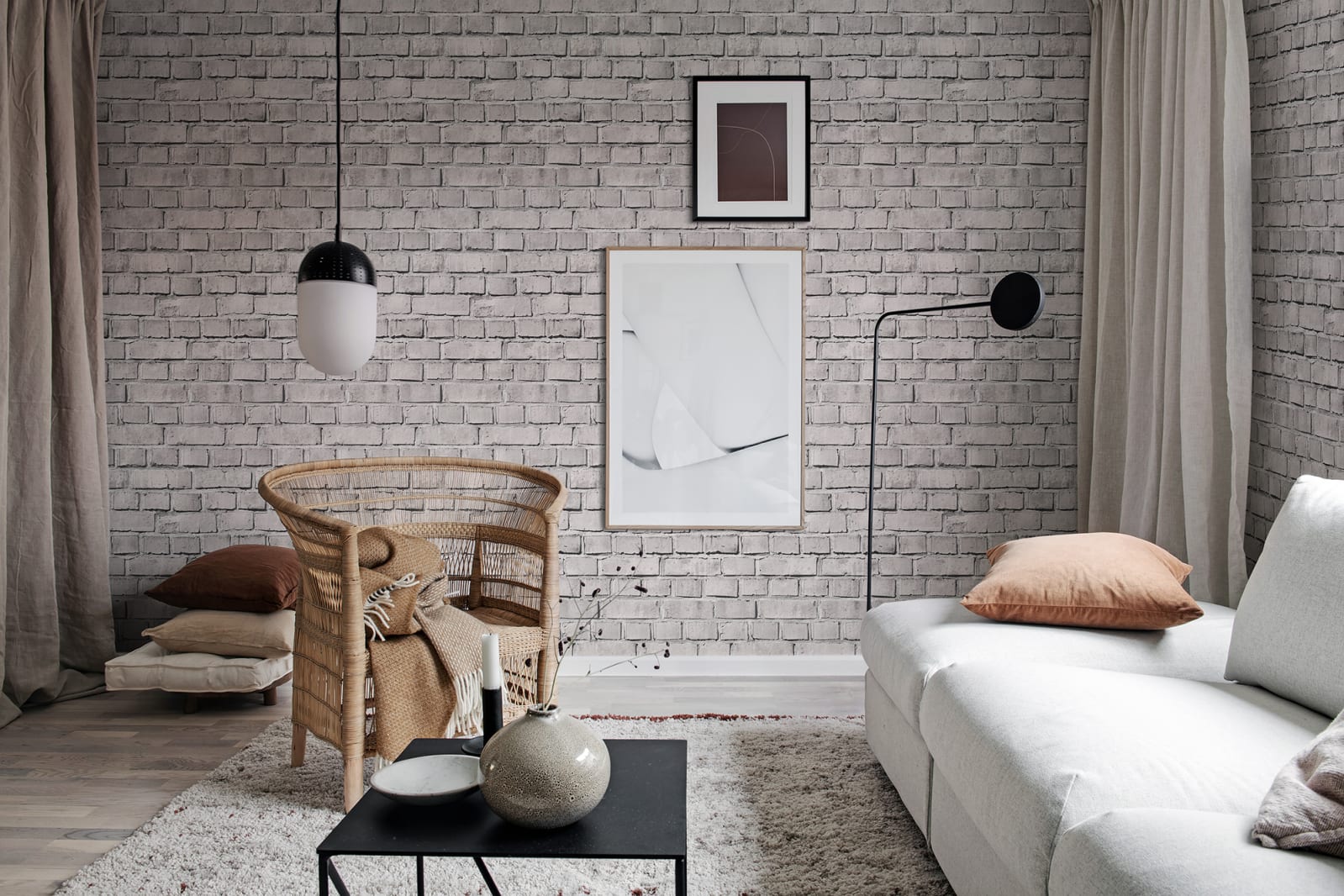 personalizabil Bricks, Ash, Rebel Walls, 5 mp / rola 2