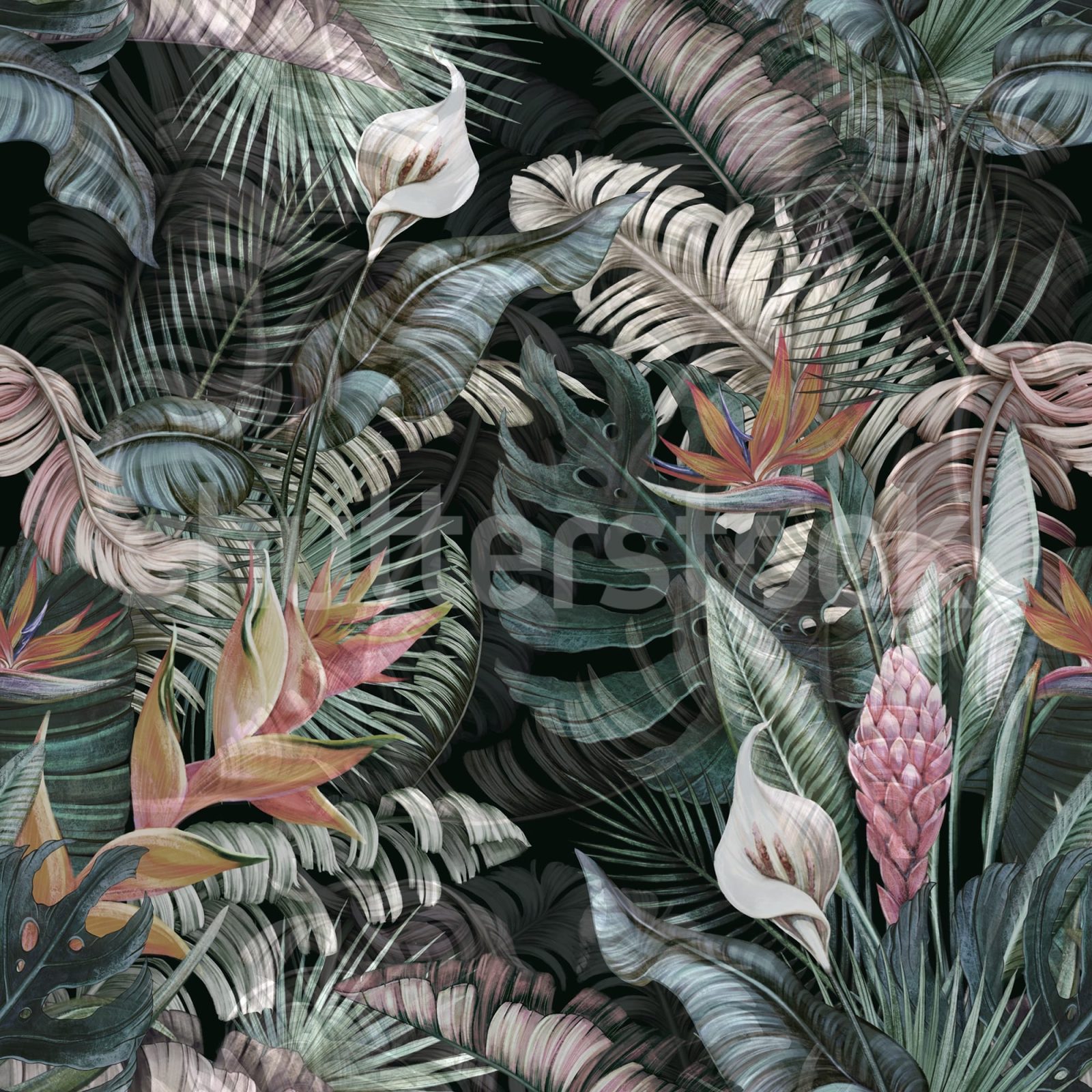 Jungle Leaves, Dark Green, Rebel Walls