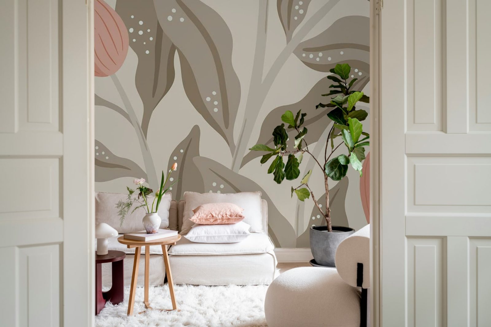 Cool Flora, Beige & Pink, Rebel Walls 3