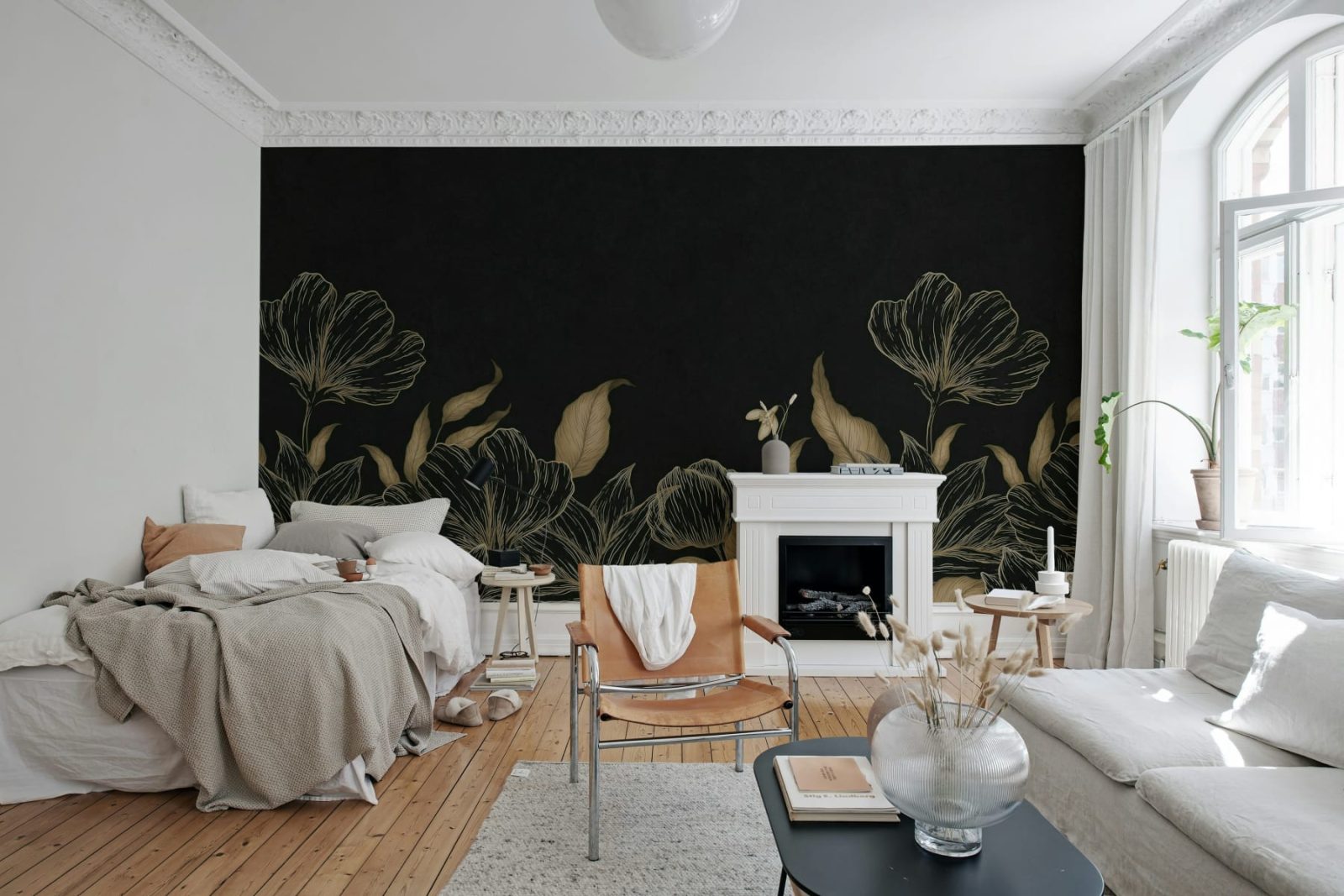 Floral Fantasy, Black, Rebel Walls 2