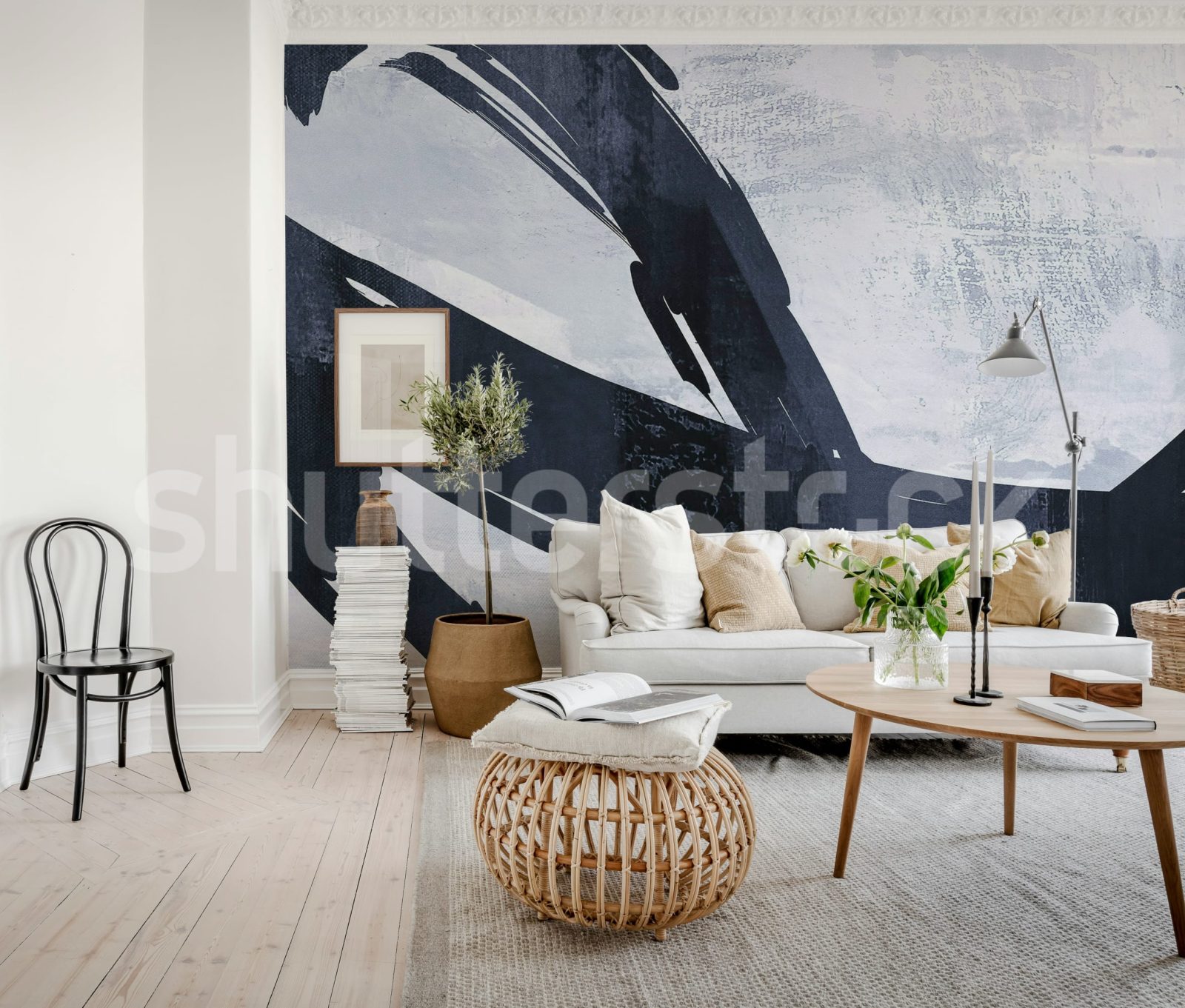 Artzy Stripes, Blue, Rebel Walls 2