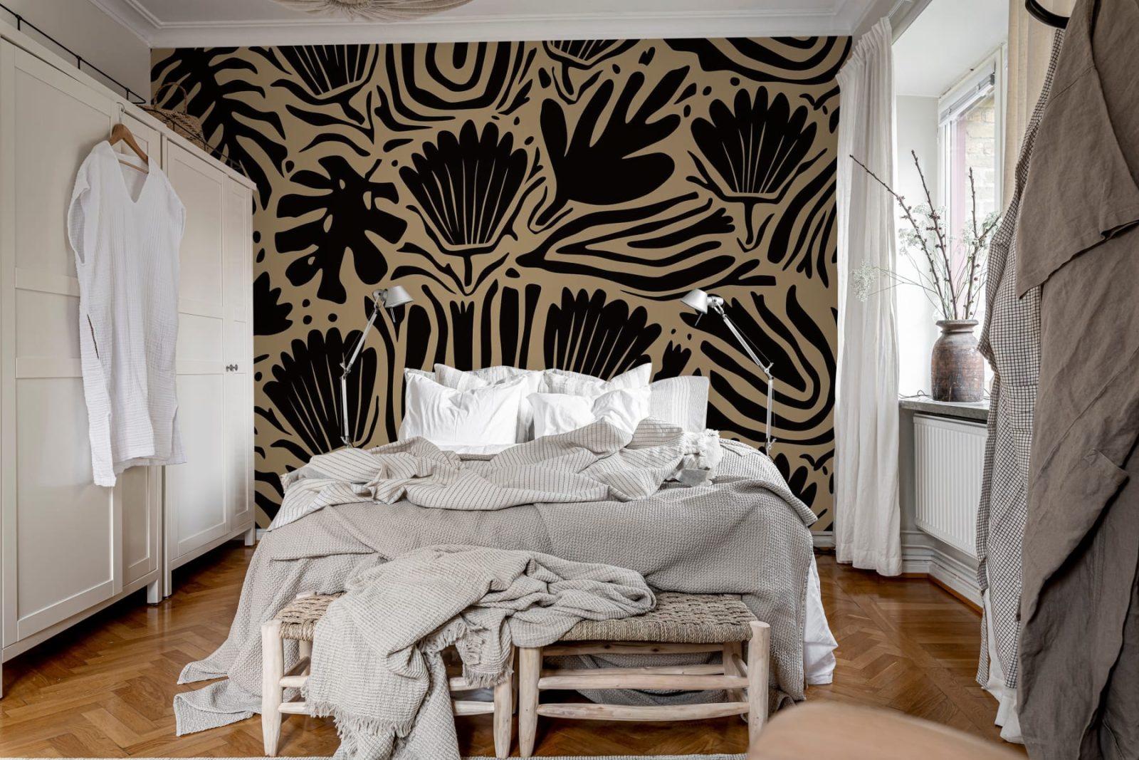 Abstract Blossoms, Brown, Rebel Walls 3
