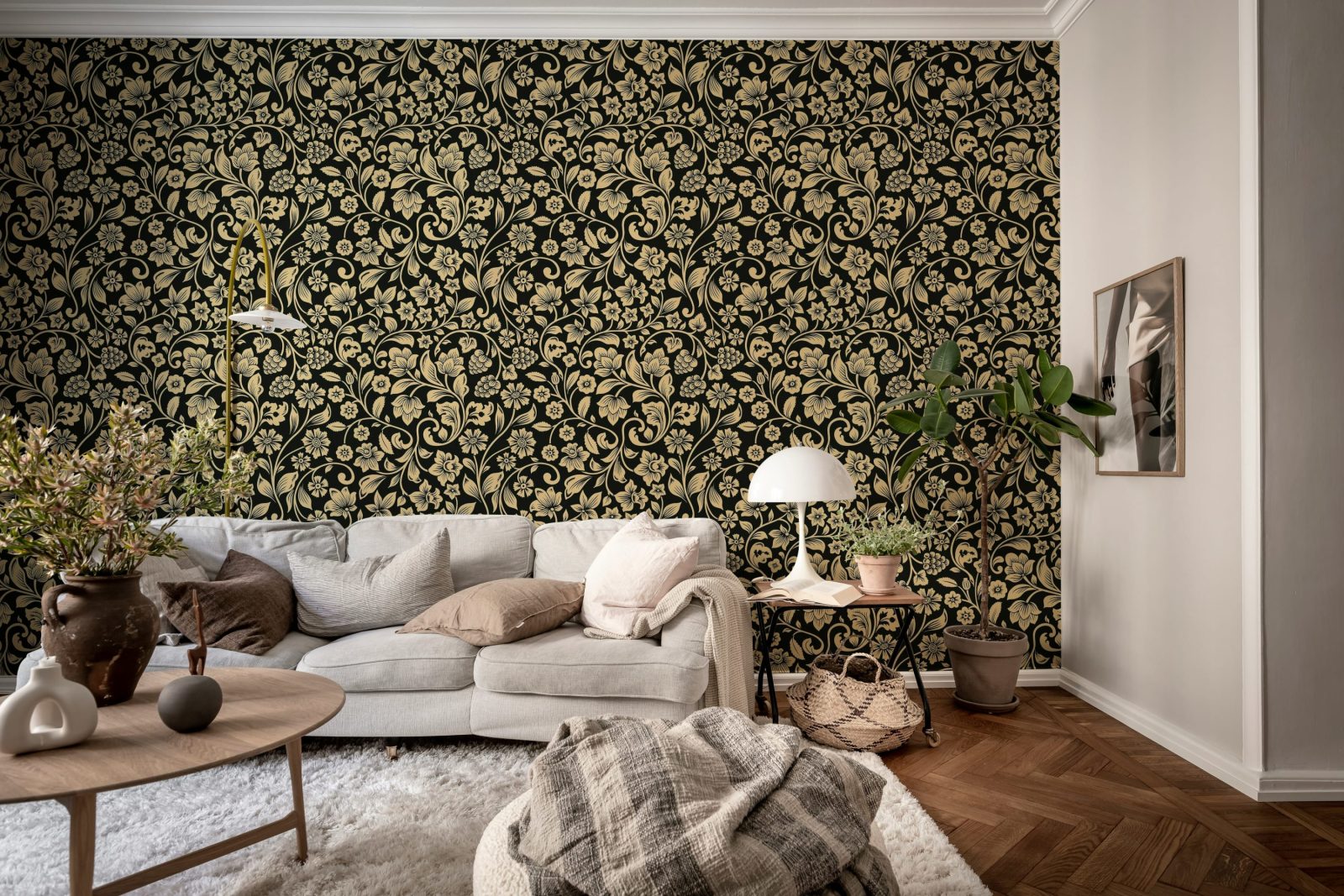 Floral Opulence, Black, Rebel Walls 2