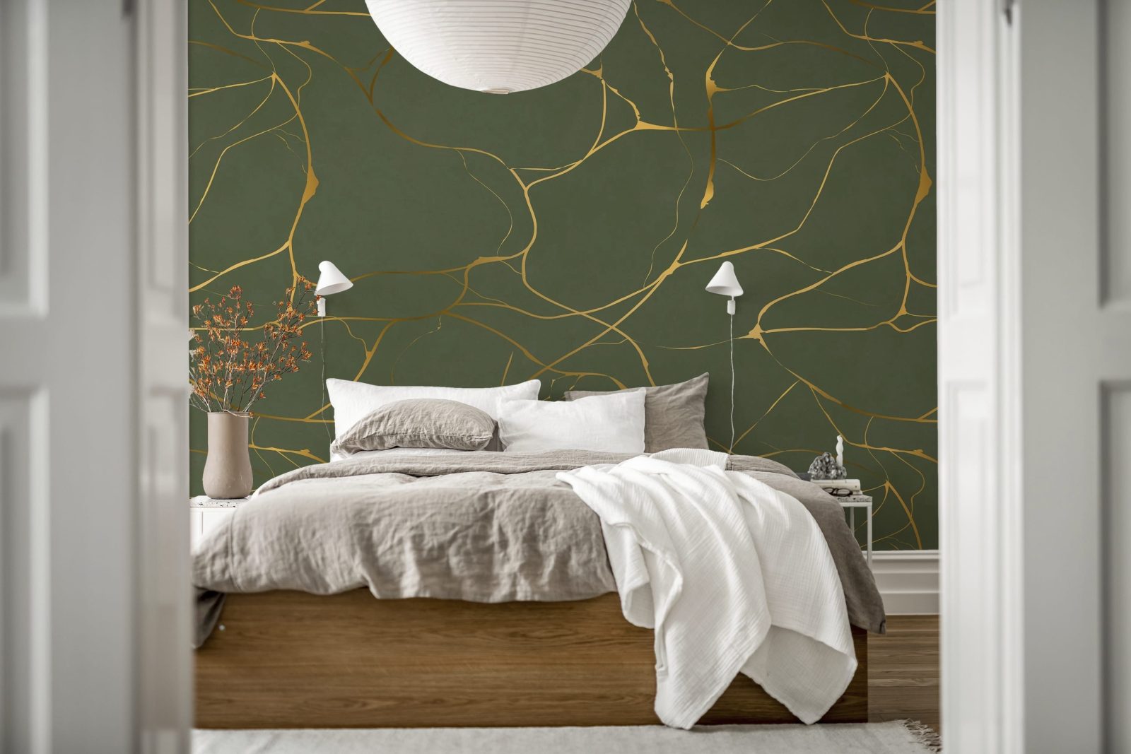 Gold Swirl, Dark Green, Rebel Walls 2