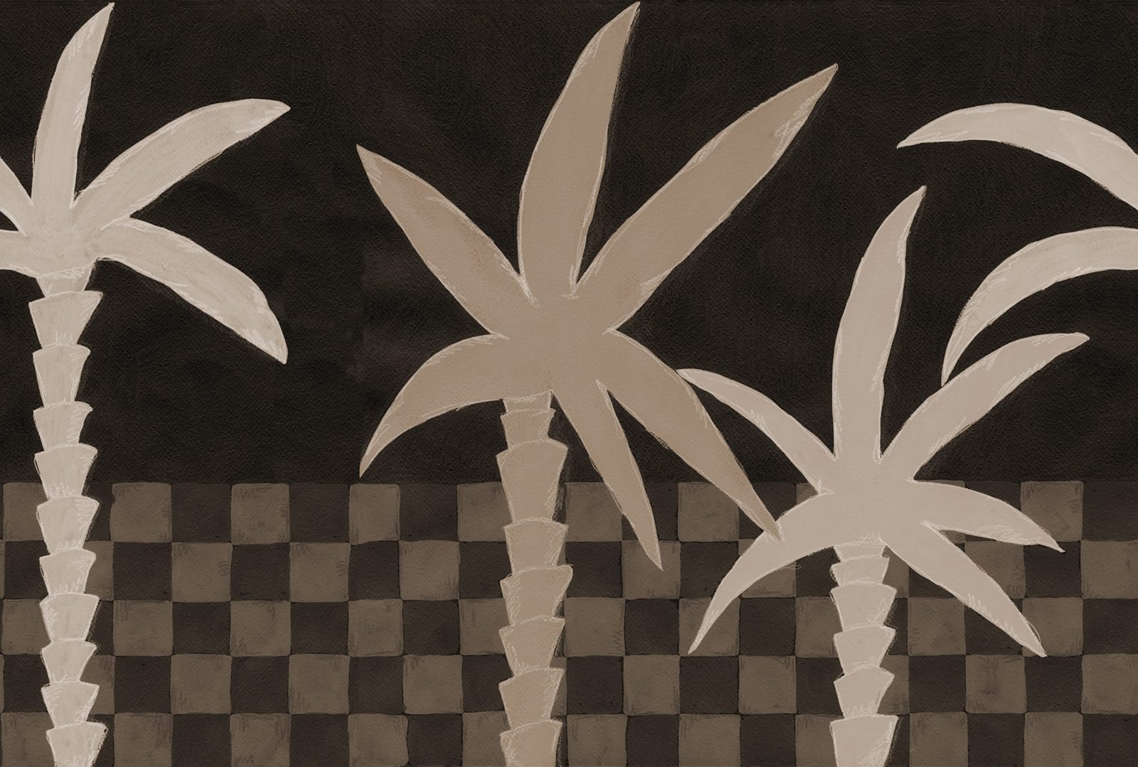 Palm Horizon, Dark Brown, Rebel Walls