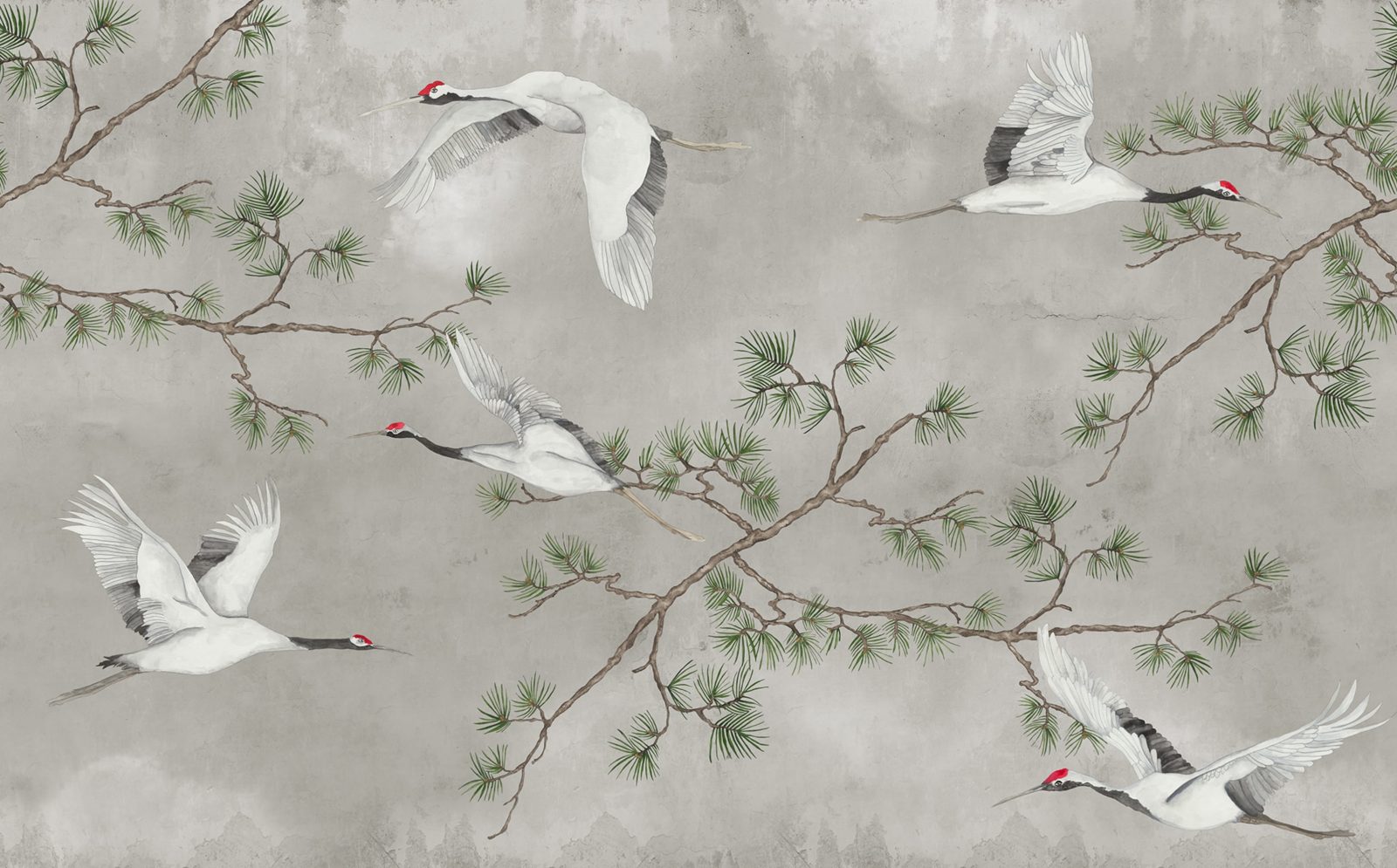 Majestic Cranes, Beige, Rebel Walls