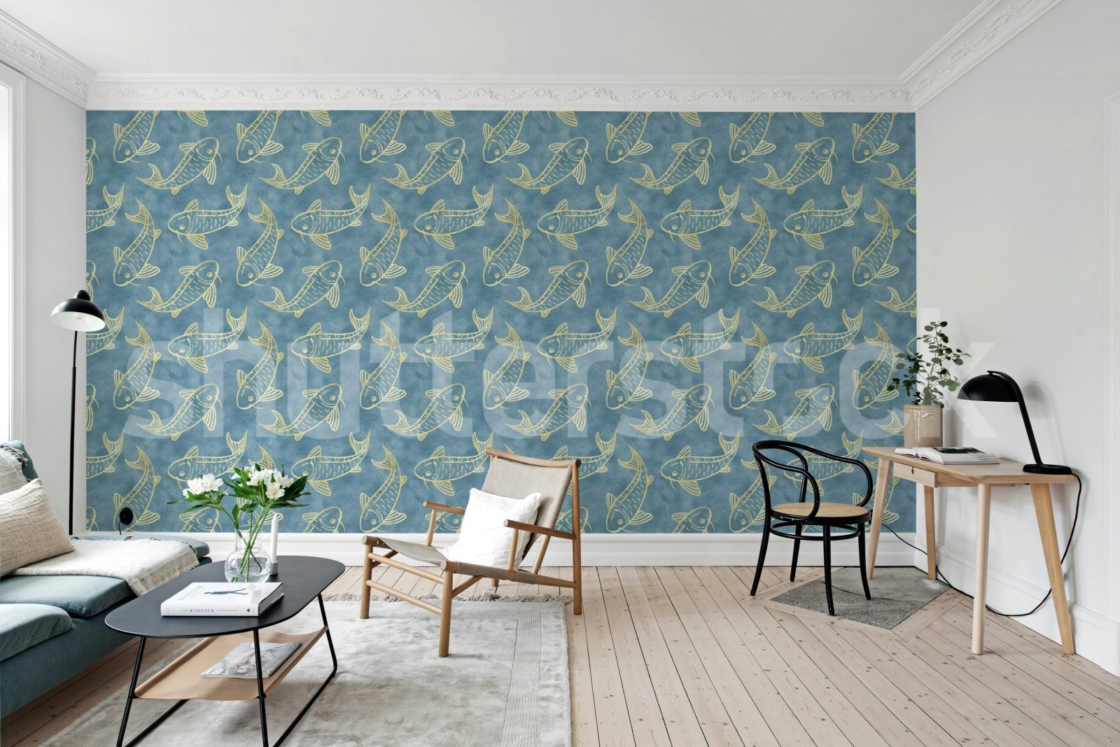 Koi Pond, Blue, Rebel Walls 2