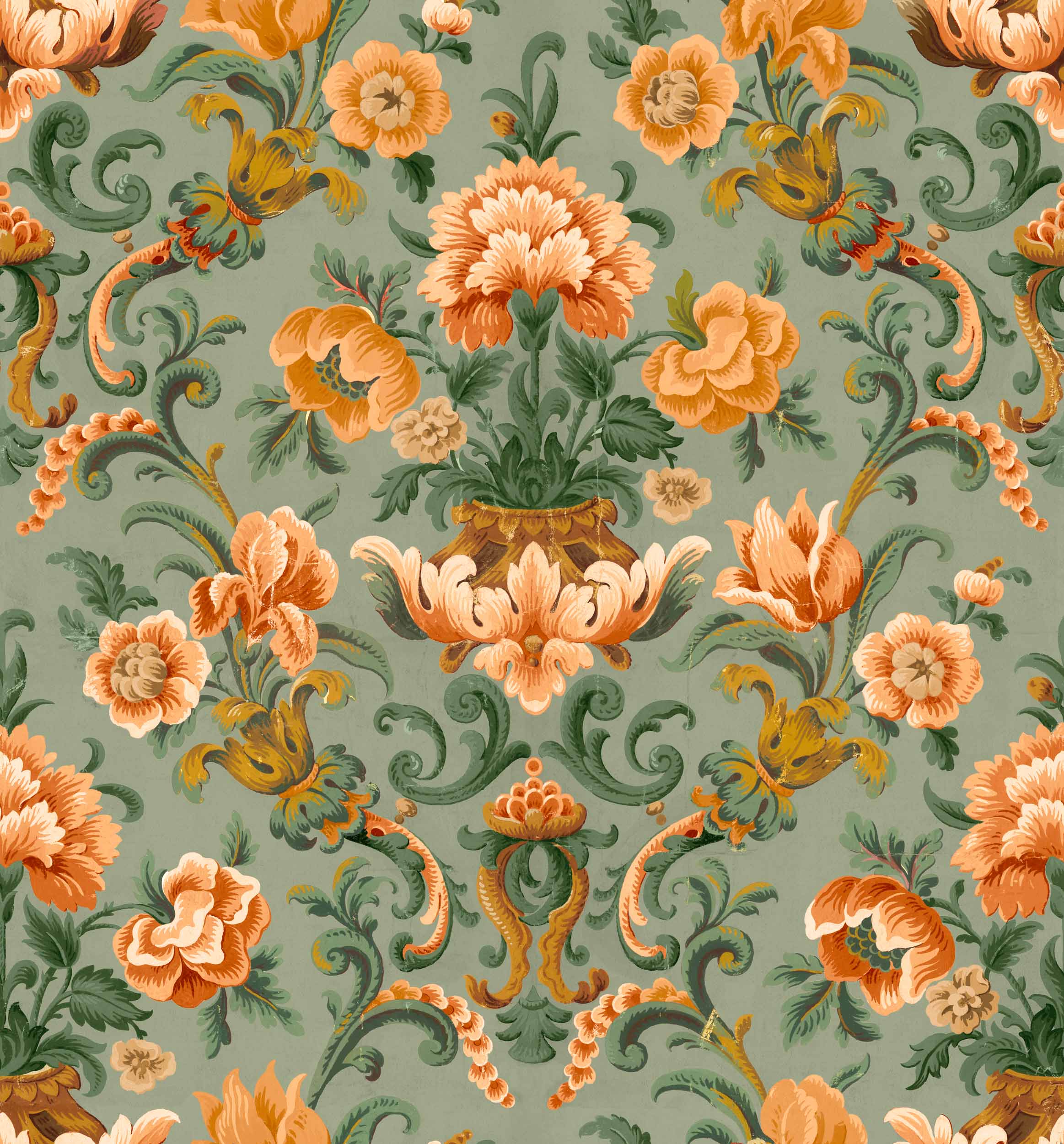 Aranjuez Damask, Sage, Coordonne, 5mp / rola