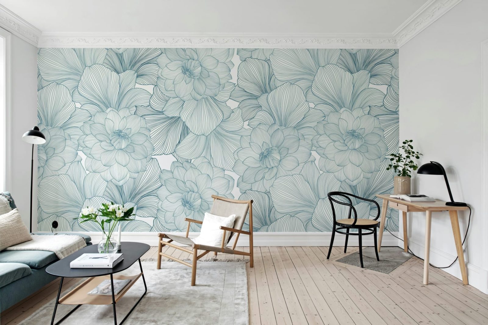 Bold Dahlia, Blue, Rebel Walls 2