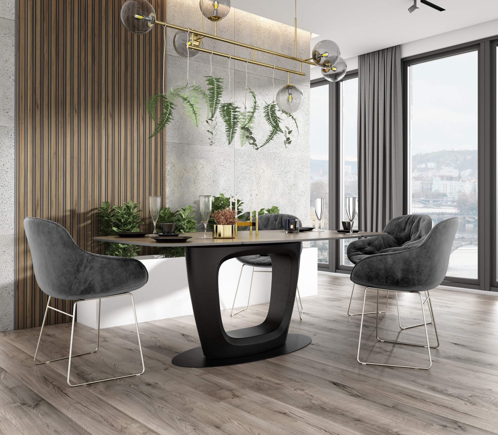 Riflaj decorativ 3D Milo, Walnut, 270x11.6cm, Lamelio 7