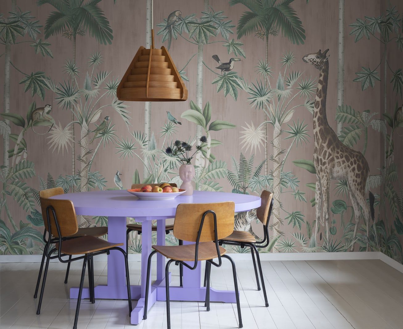 Giraffe's Stroll, Pink, Rebel Walls 2