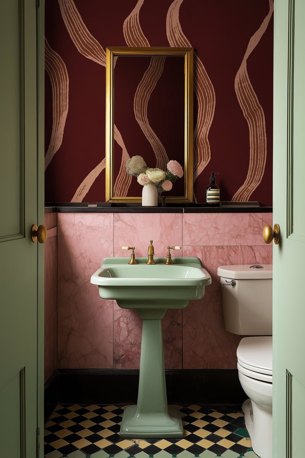Ribbon Stripe, Burgundy, Rebel Walls 3