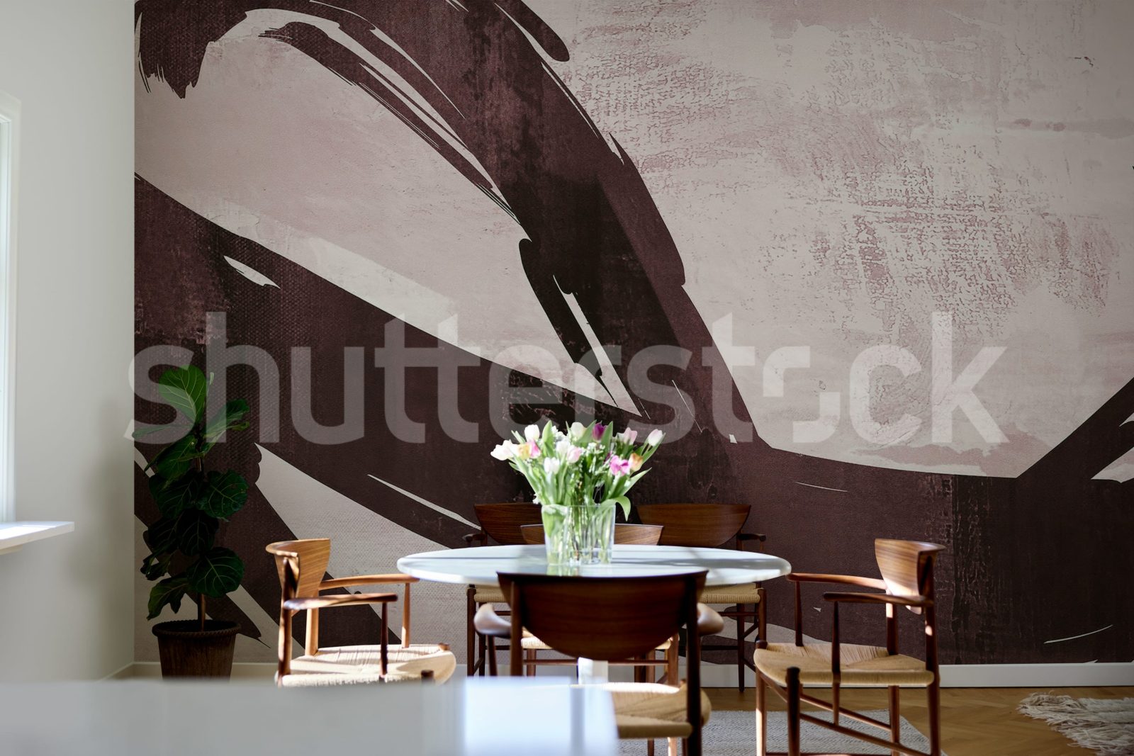 Artzy Stripes, Burgundy, Rebel Walls 2
