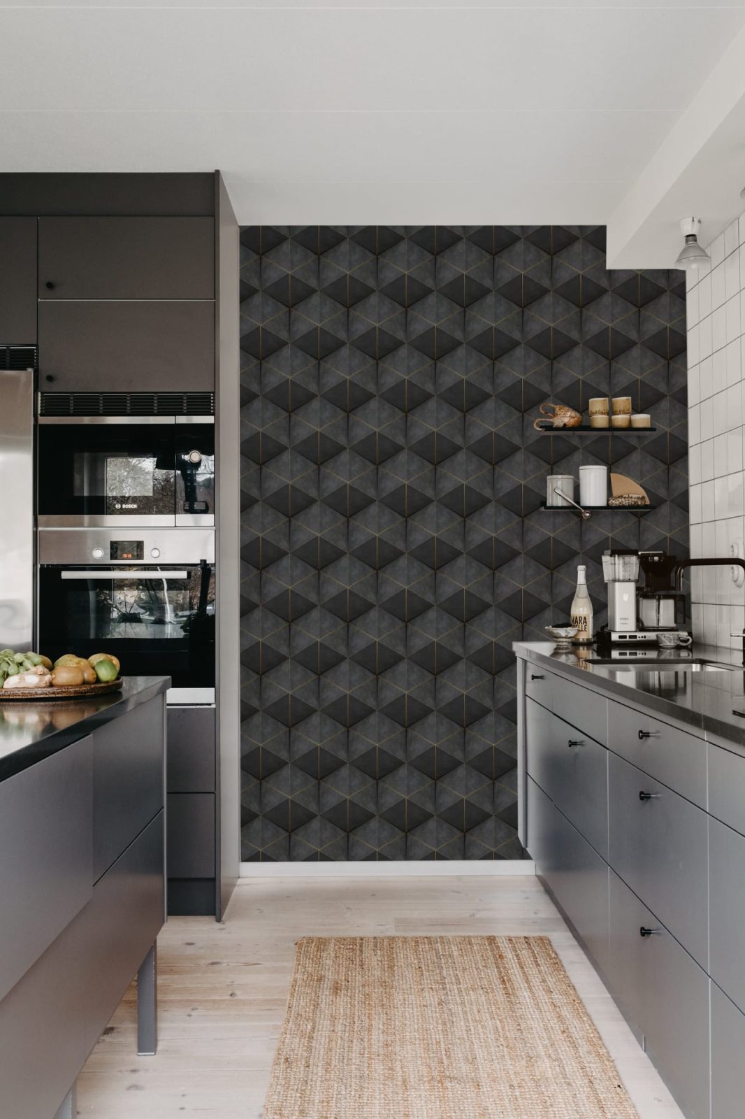 Hexagon Cube, Black, Rebel Walls 2