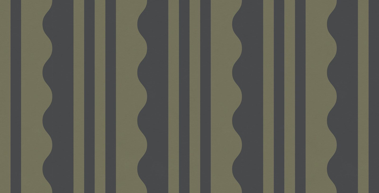 Wavy Stripe, Dark Green, Rebel Walls