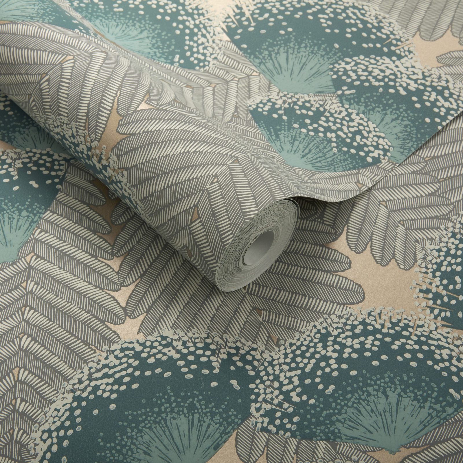 Clarice, Emerald Green Luxury Art Deco, 1838 Wallcoverings, 5.3mp / rola 3