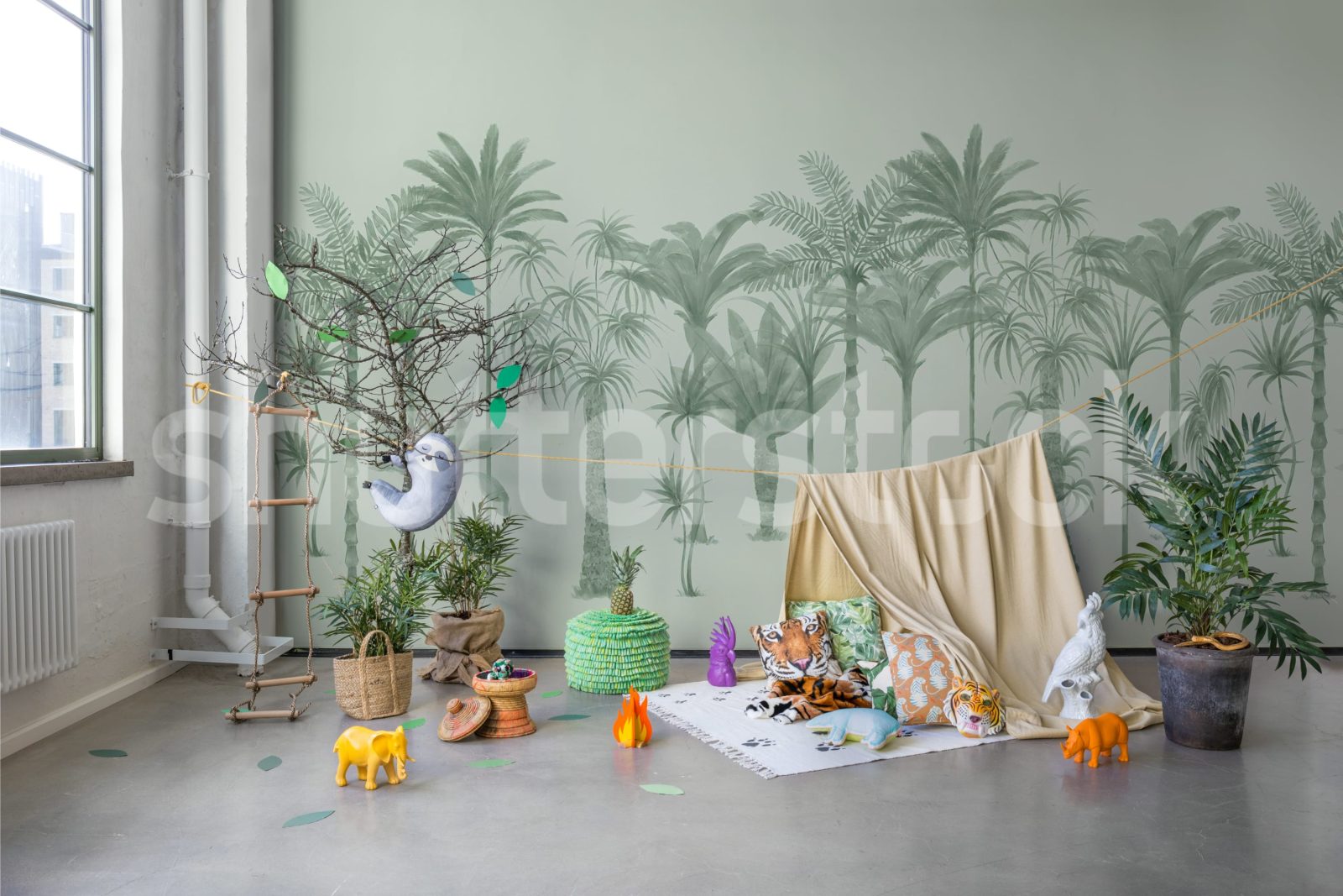 Playful Palms, Green, Rebel Walls 3