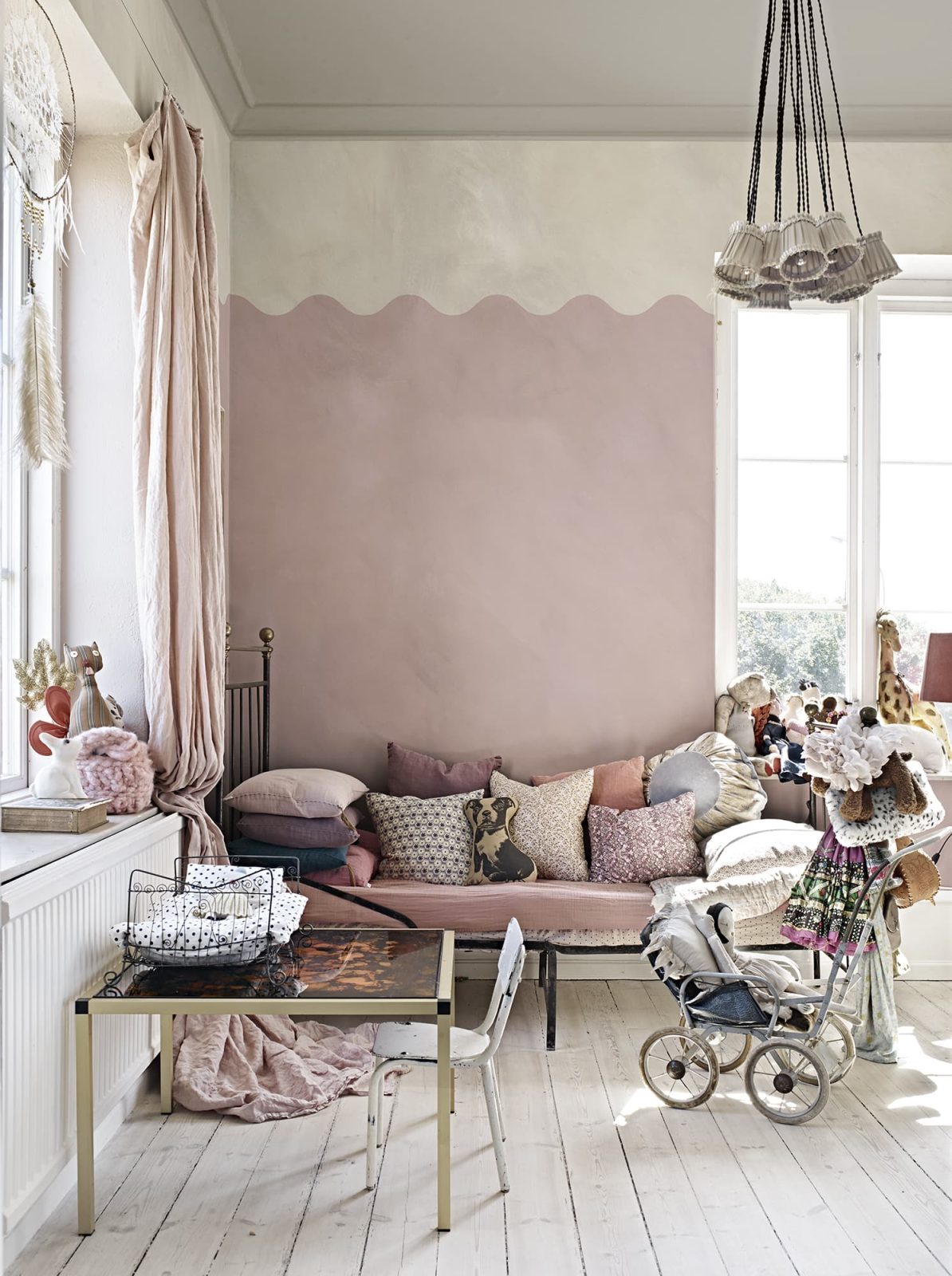 Wave Border, Pink, Rebel Walls 2