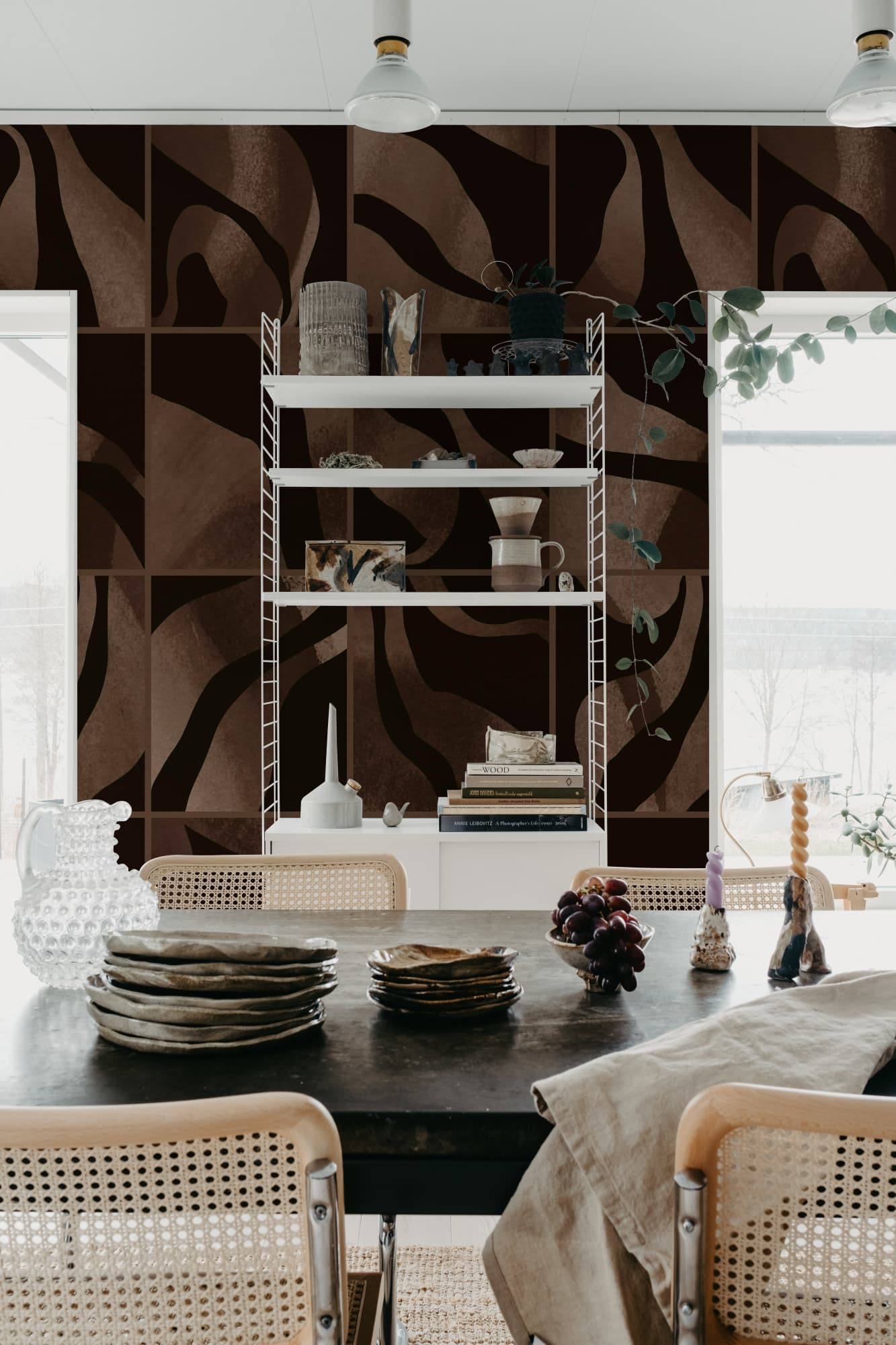 Floating Tiles, Dark Brown, Rebel Walls 2