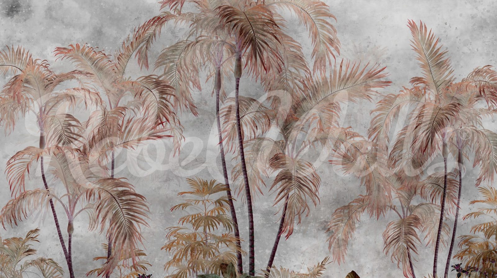 Palm Trees, Gray, Rebel Walls