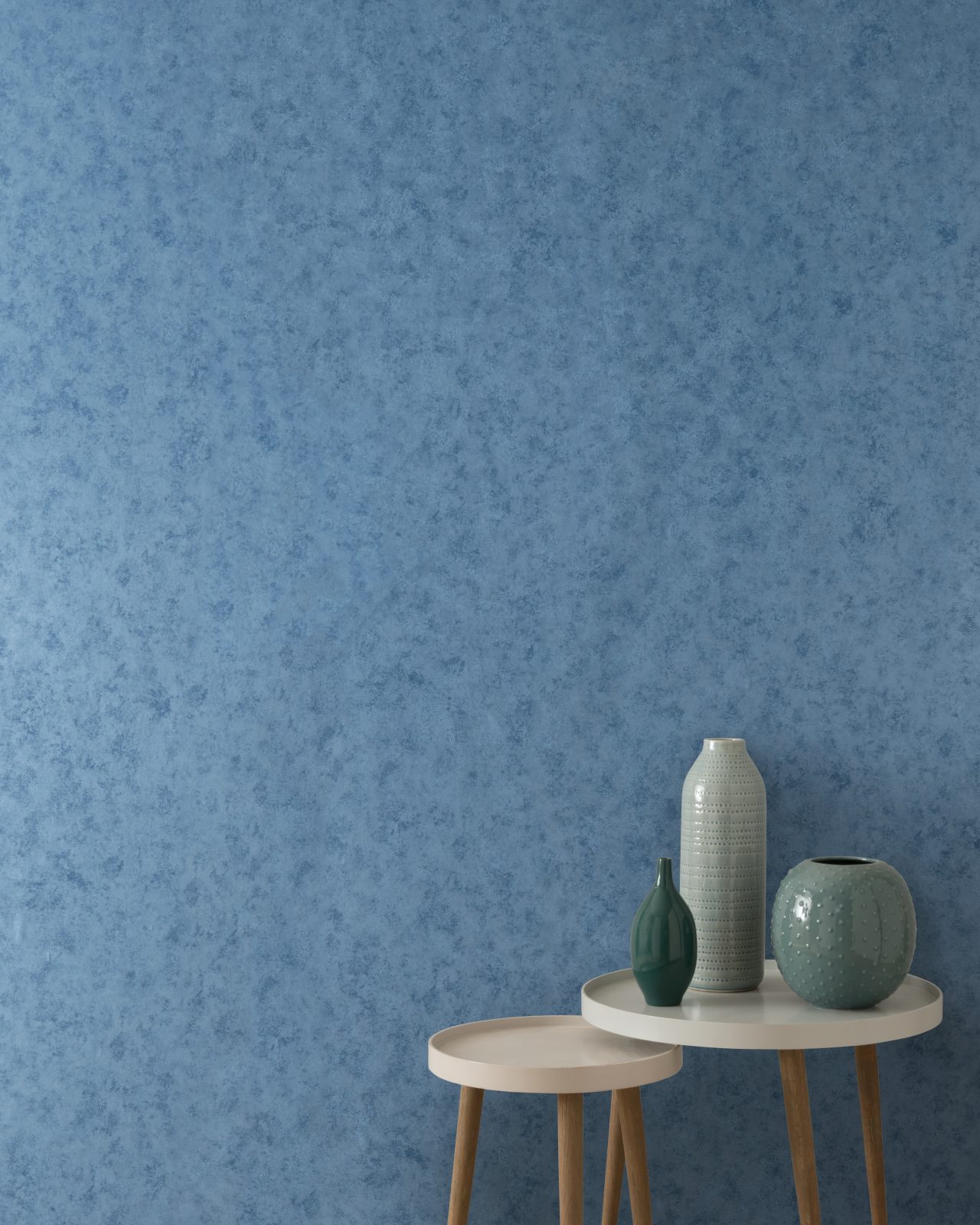 Fenton, Azure Blue Luxury Plain, 1838 Wallcoverings, 5.3mp / rola 3
