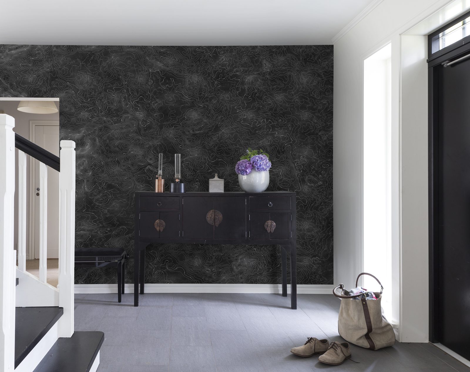 Elevation Lines, Black, Rebel Walls 2