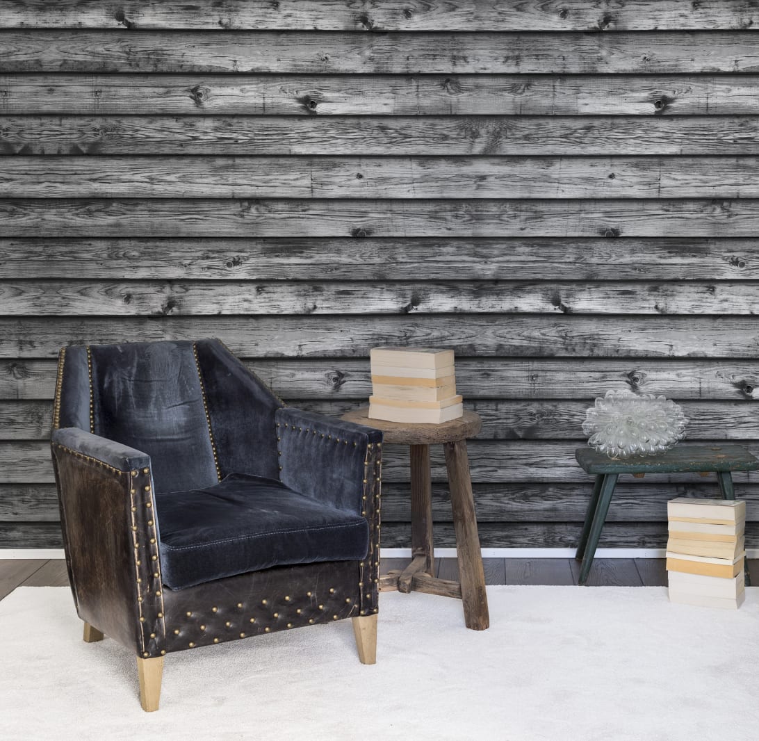Horizontal Boards, Black, Rebel Walls 4